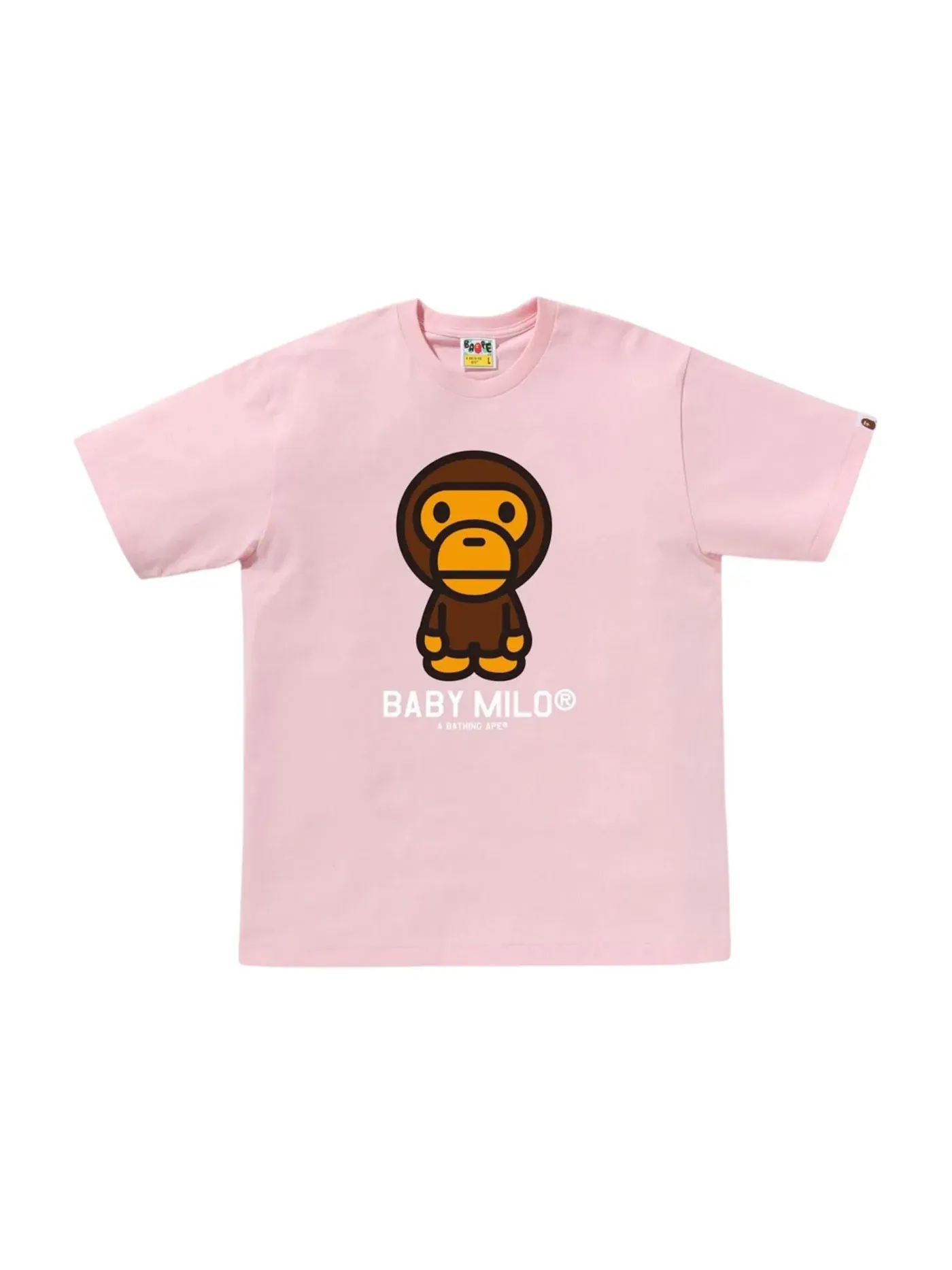 Мужская футболка с принтом BAPE Baby Milo Tee (SS25) — изображение 1 из 1, розовый