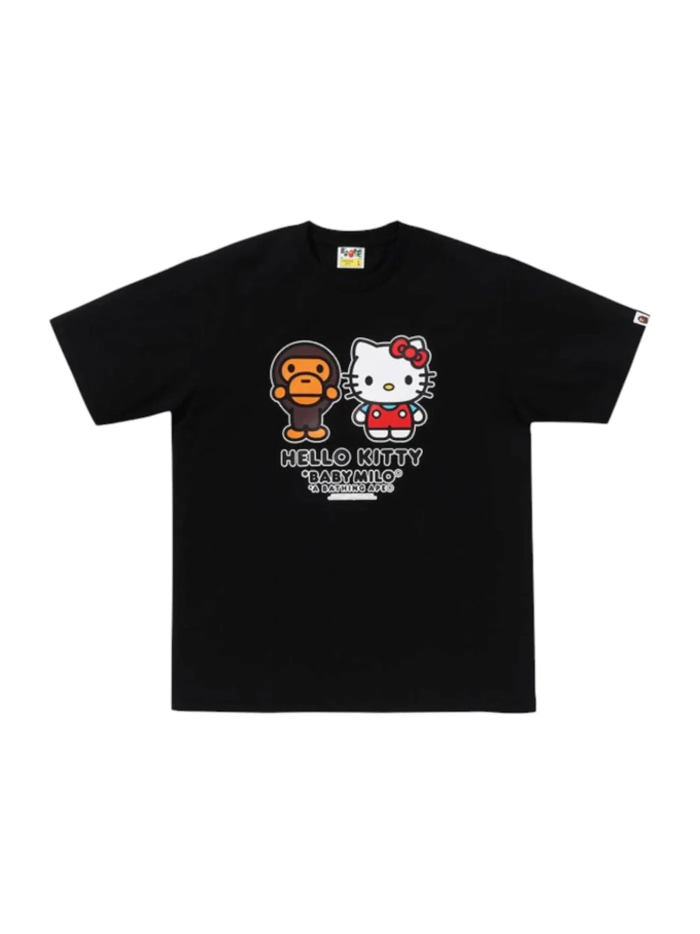 Мужская футболка с принтом BAPE Baby Milo x Hello Kitty Ginza Exclusive T-shirt BAPE — изображение 1 из 1, черный