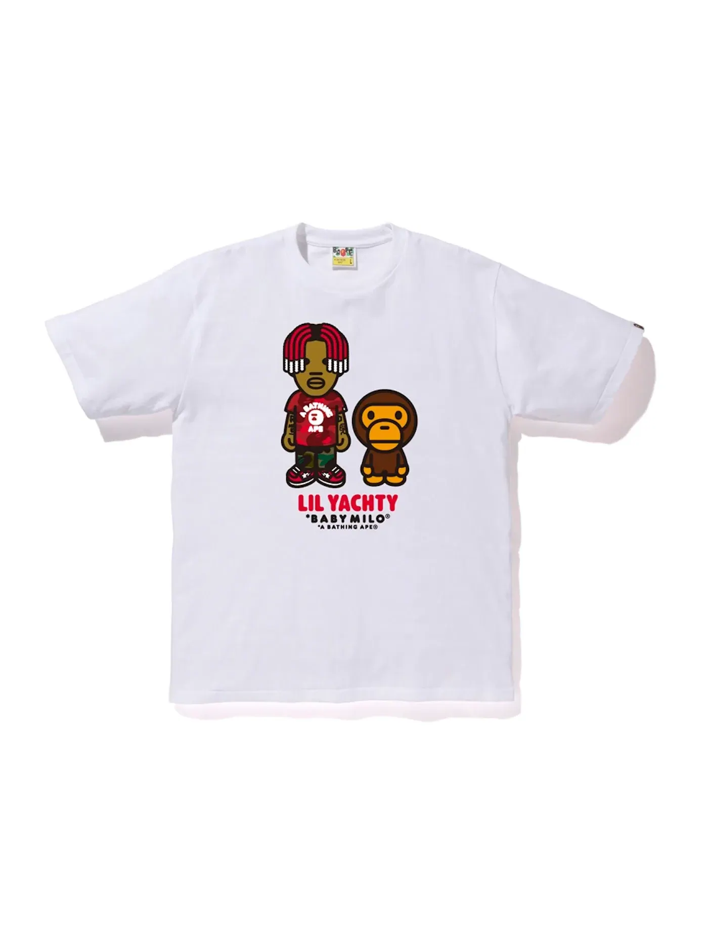 Мужская футболка с принтом BAPE Baby Milo x Lil Yachty Tee #1 BAPE — изображение 1 из 1, белый
