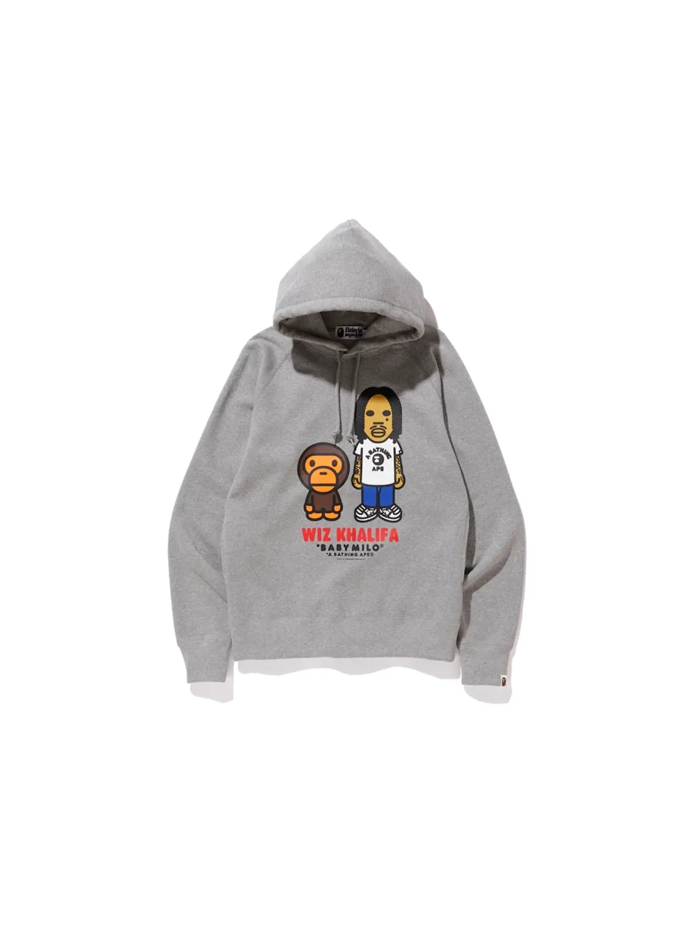 Мужской пуловер-худи BAPE Baby Milo x Wiz Khalifa Hoodie — изображение 1 из 1, серый