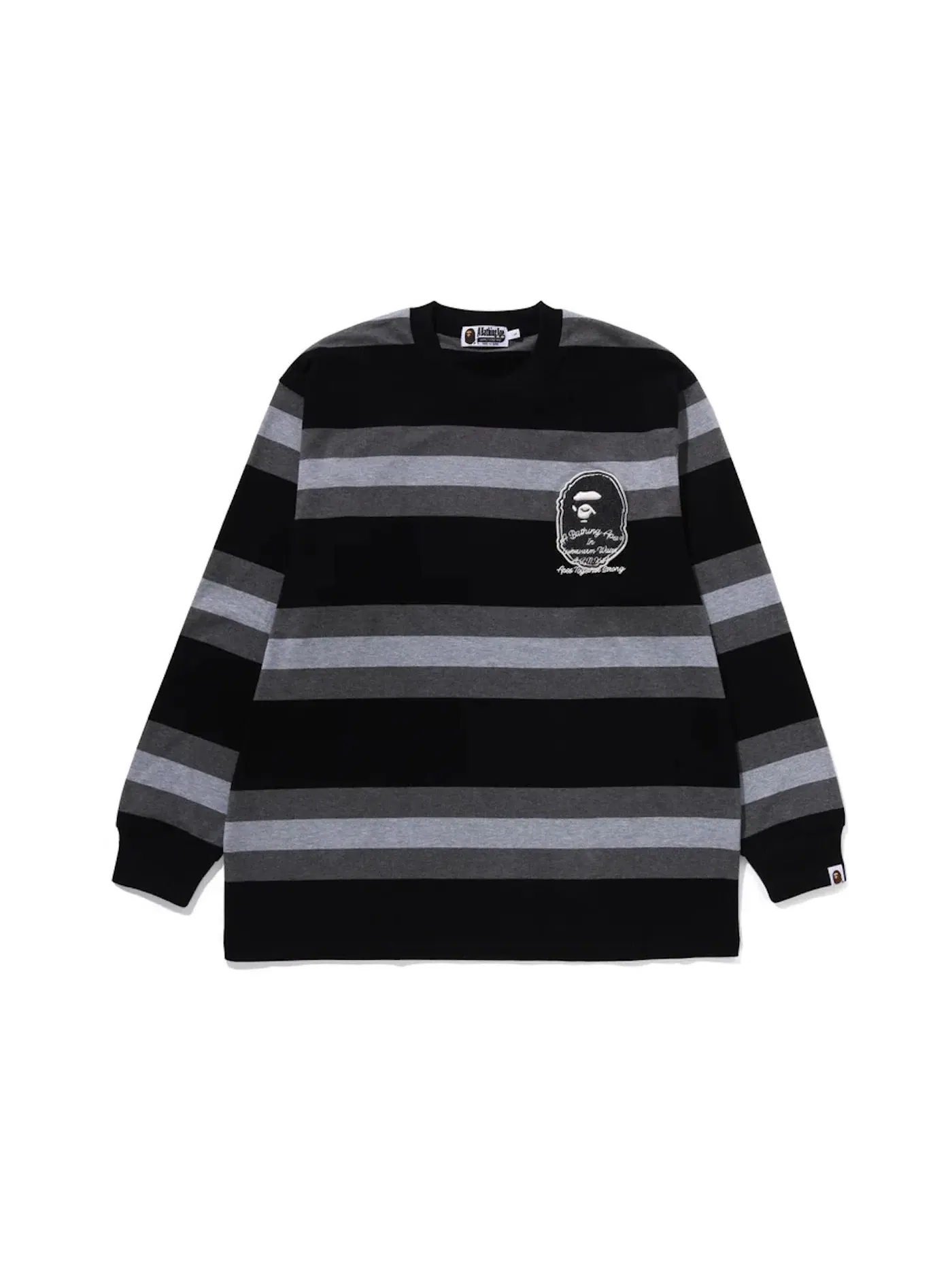 Мужская футболка с длинным рукавом BAPE Badge Hoop L/S Tee — изображение 1 из 1, черный