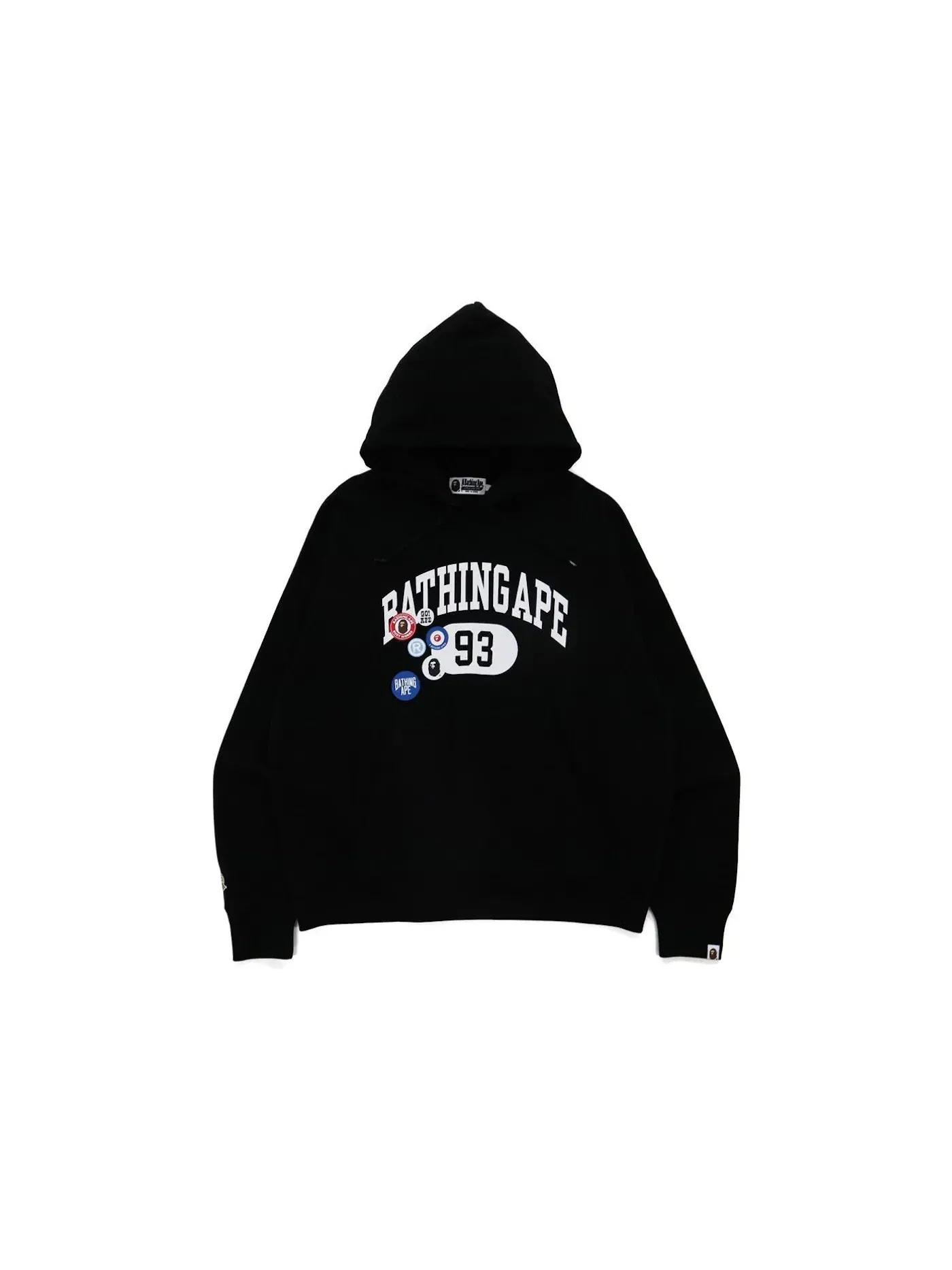 Мужской пуловер свободного кроя BAPE Badge Motif Hoodie BAPE — изображение 1 из 2, черный