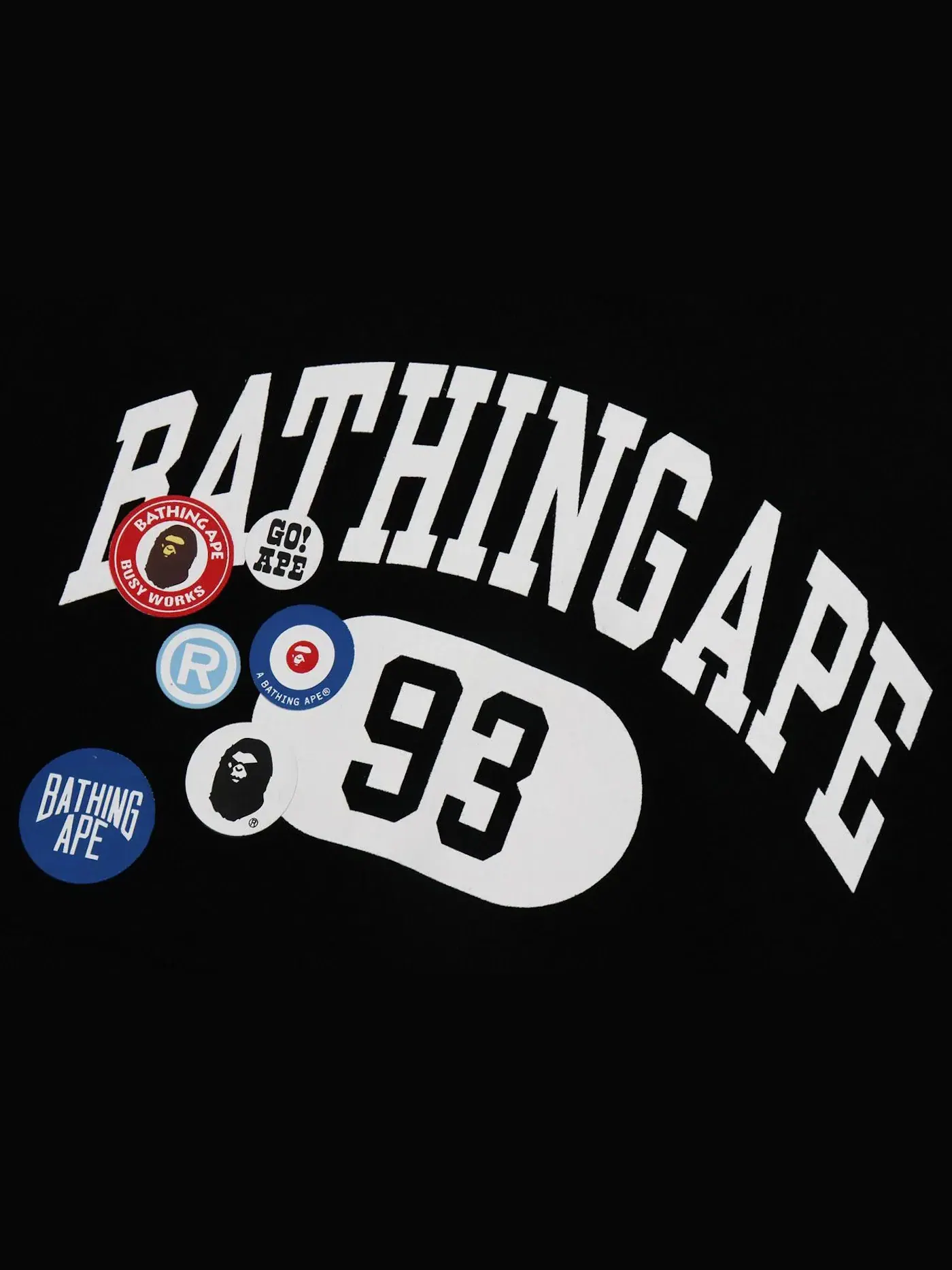 Мужской пуловер свободного кроя BAPE Badge Motif Hoodie BAPE — изображение 2 из 2, черный