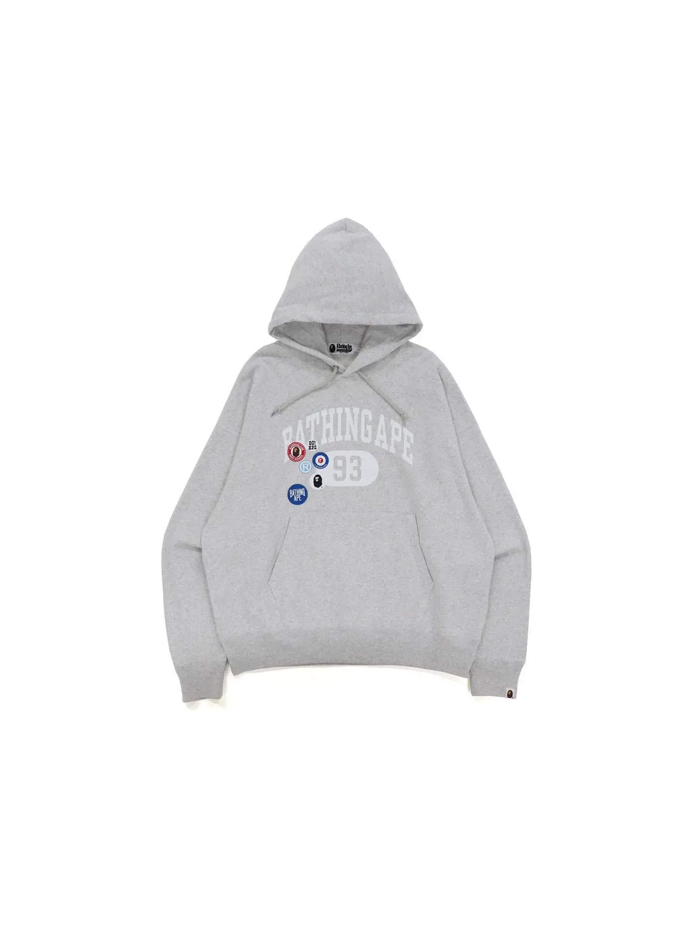 Мужской пуловер-худи свободного кроя с принтом BAPE Badge Motif BAPE — изображение 1 из 2, серый