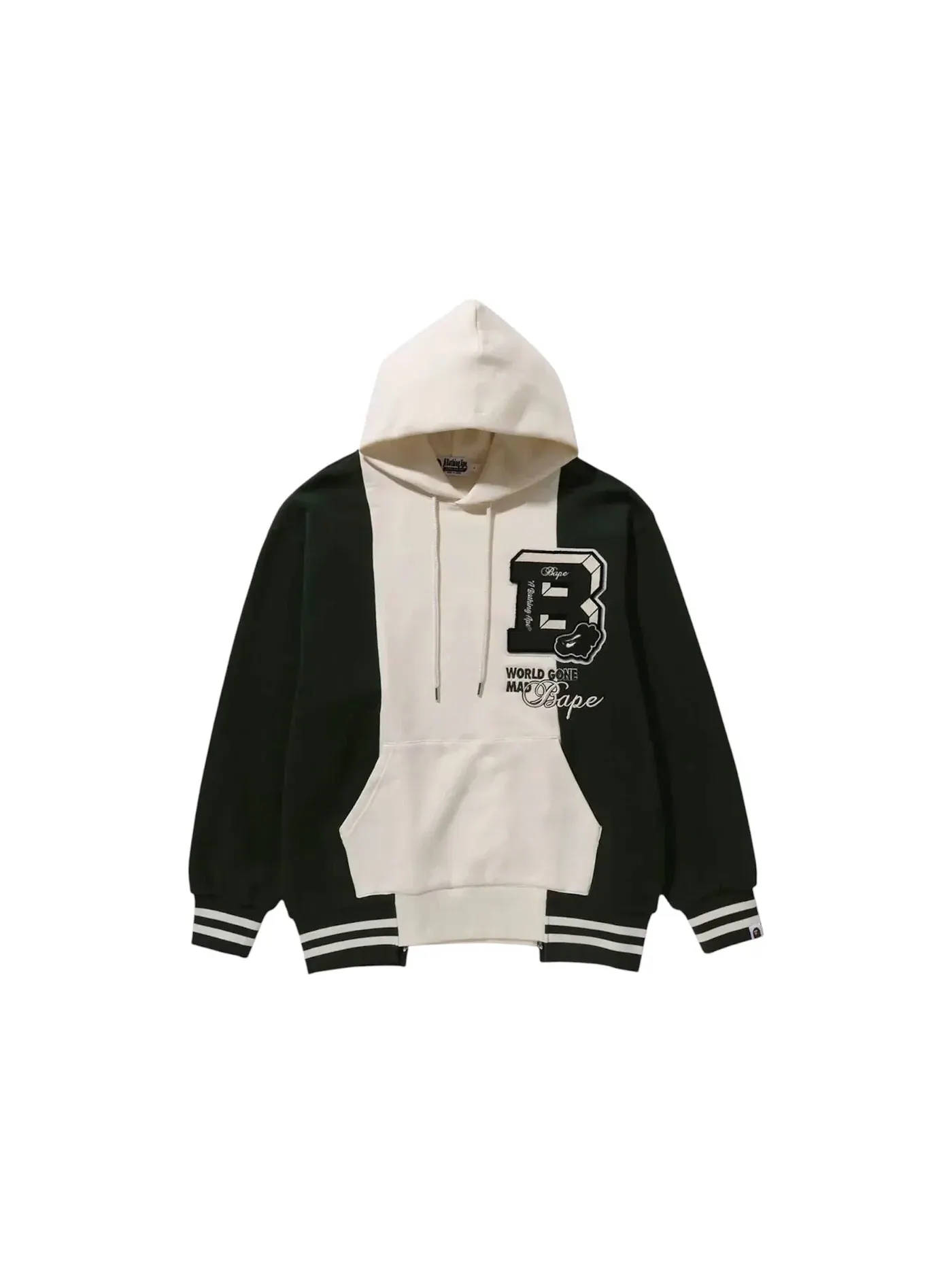 Мужской пуловер с цветным блоком BAPE Badges Color Blocking Pullover Hoodie BAPE — изображение 1 из 2, белый