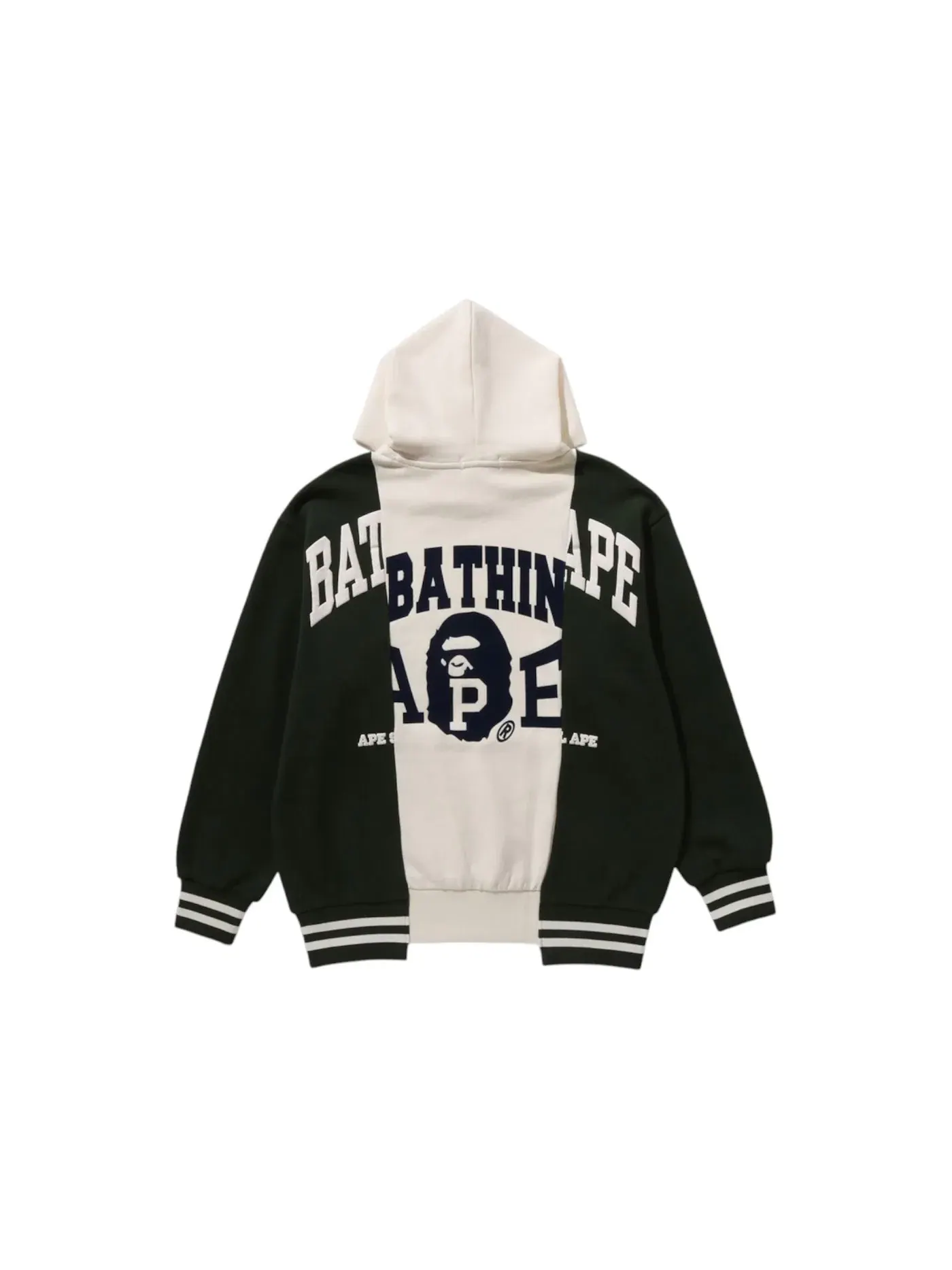 Мужской пуловер с цветным блоком BAPE Badges Color Blocking Pullover Hoodie BAPE — изображение 2 из 2, белый