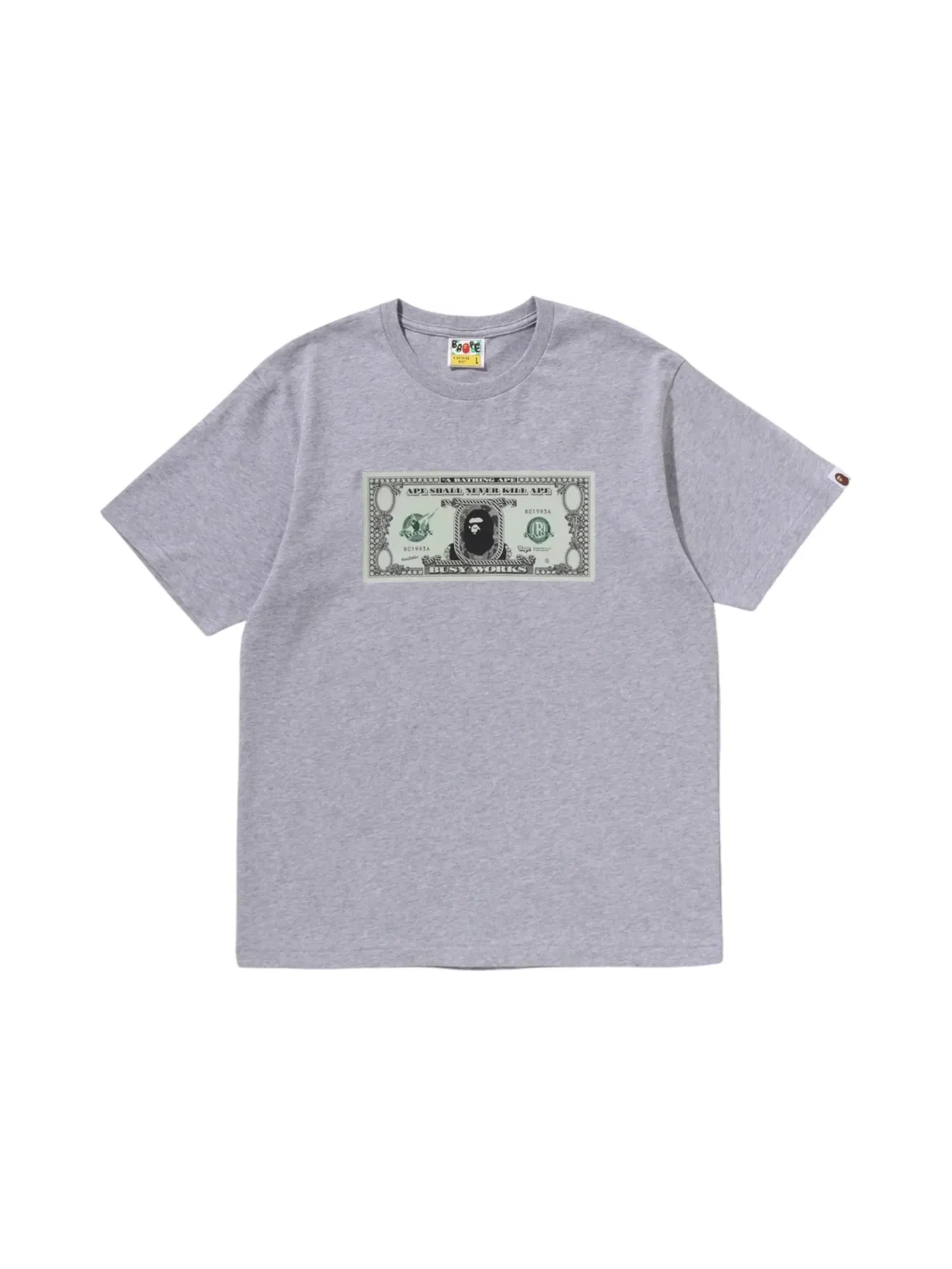 Мужская футболка BAPE Banknote Tee — изображение 1 из 1, серый
