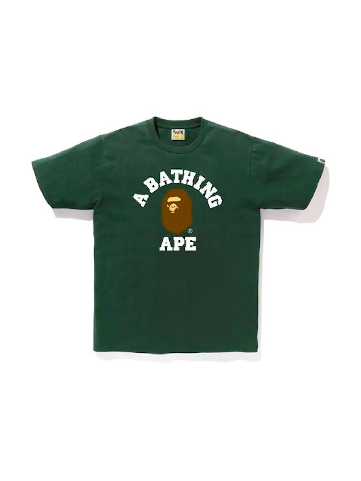 Мужская футболка с принтом BAPE College Tee BAPE — изображение 1 из 1, зеленый