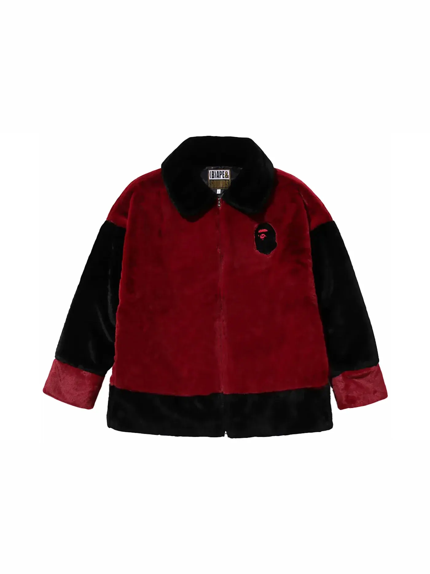 Мужская куртка из искусственного меха BAPE Jacket — изображение 1 из 2, бордовый