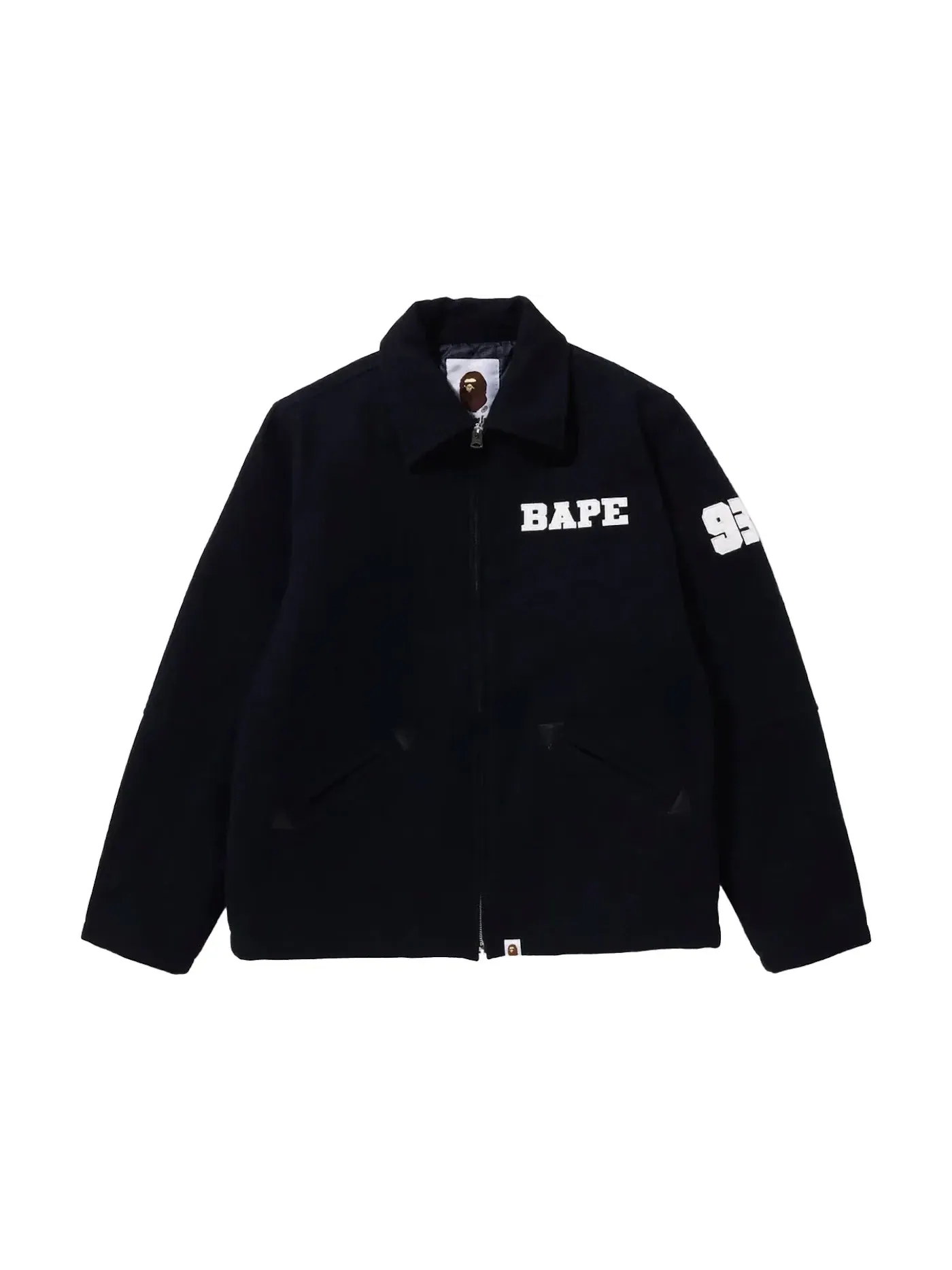 Мужская куртка из мельтона с молнией BAPE — изображение 1 из 1, темно-синий