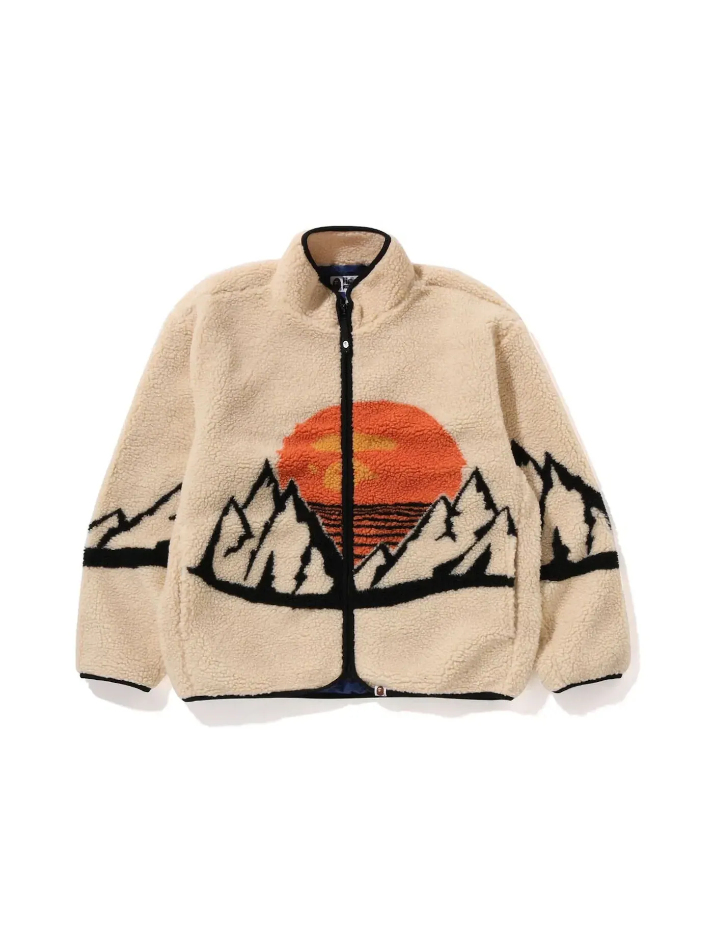 Мужская куртка свободного кроя с принтом BAPE Mountain Relaxed Fit Boa Jacket BAPE — изображение 1 из 2, бежевый