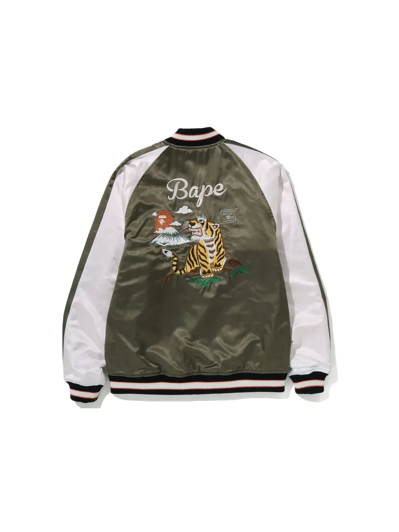Мужская куртка-бомбер BAPE Souvenir Jacket — изображение 2 из 2, оливковый