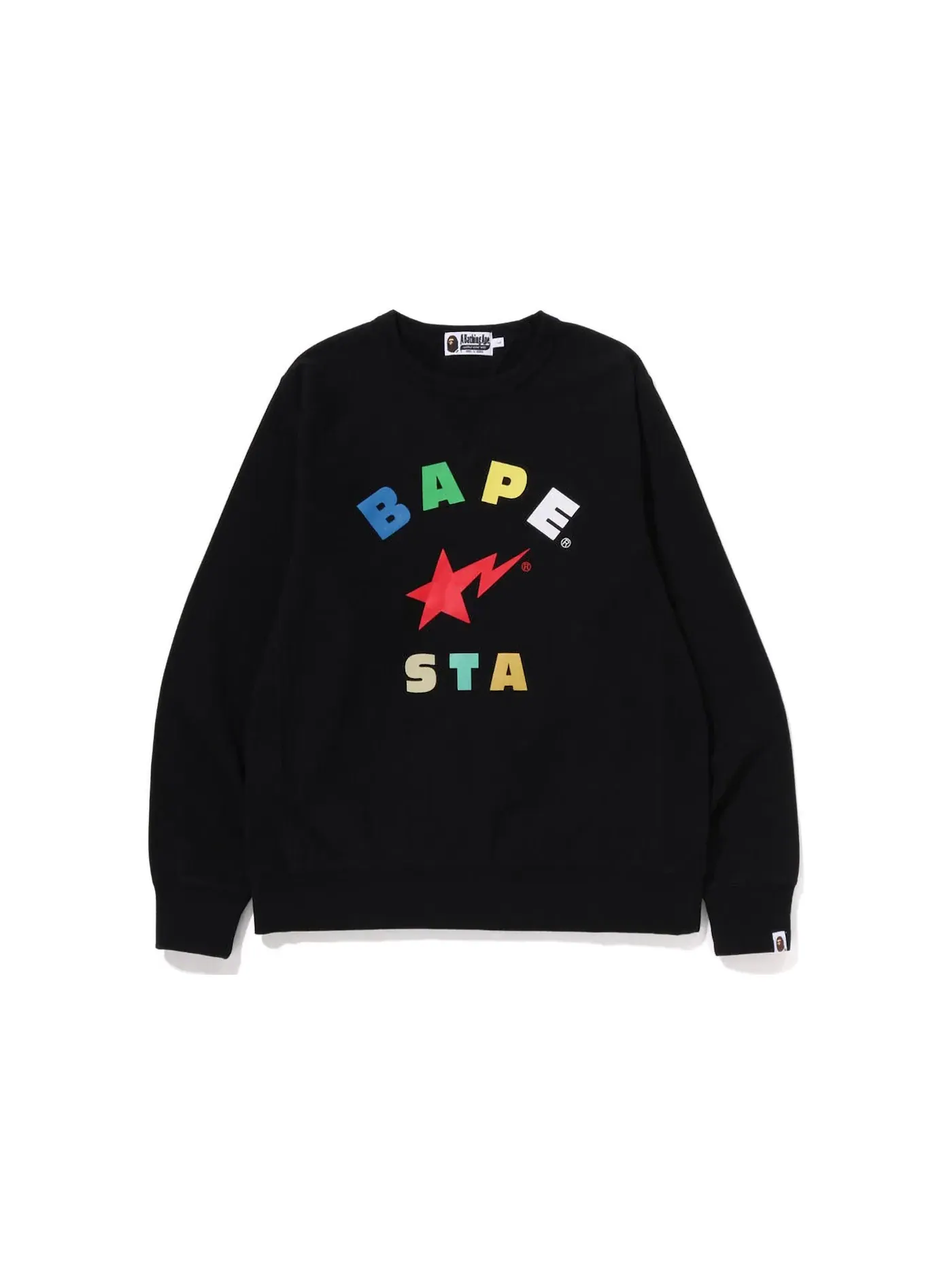 Мужской свитшот с принтом BAPE Sta BAPE — изображение 1 из 1, черный