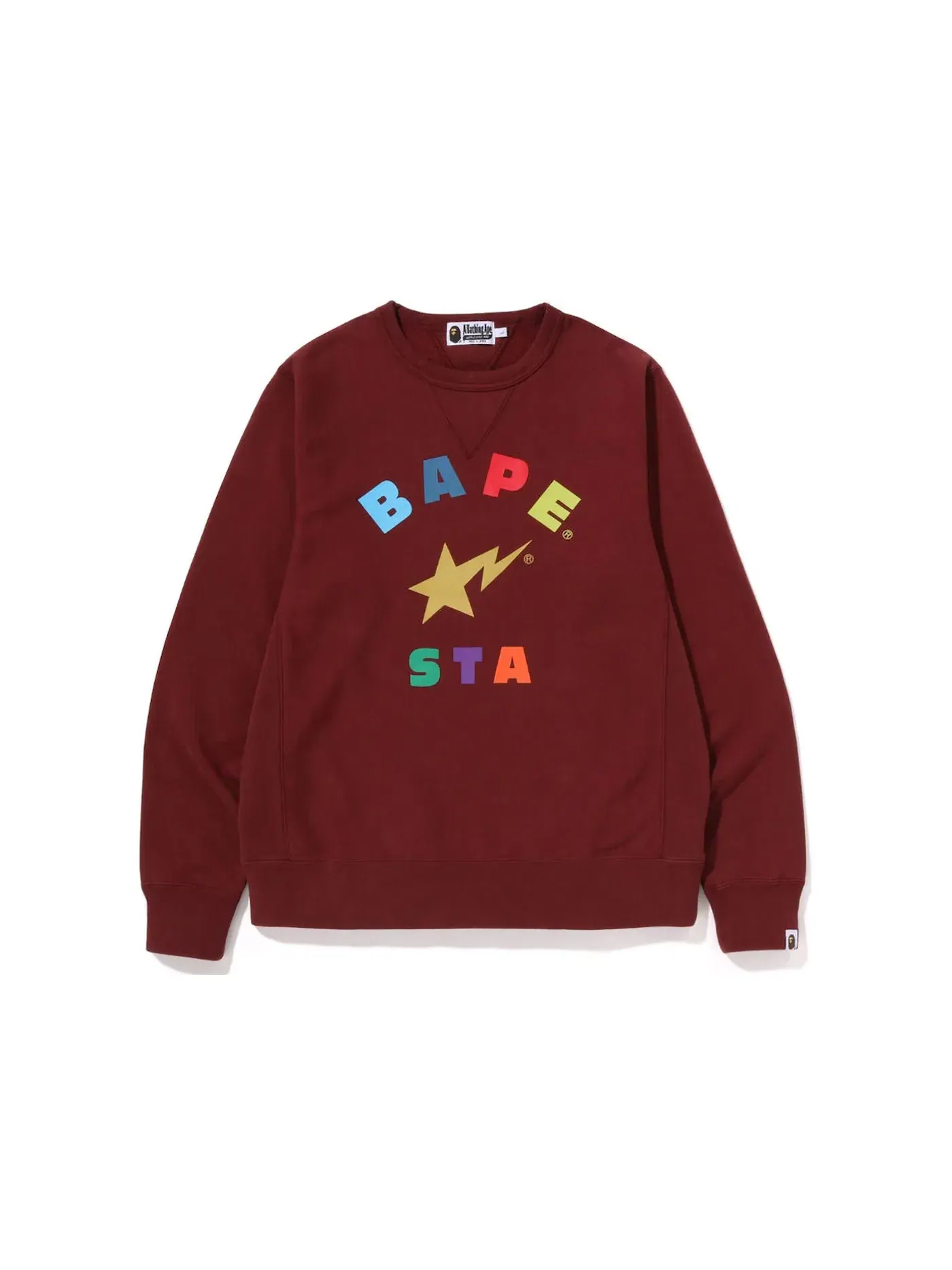 Мужской свитшот с длинным рукавом Sweatshirt (FW22) BAPE — изображение 1 из 1, бордовый