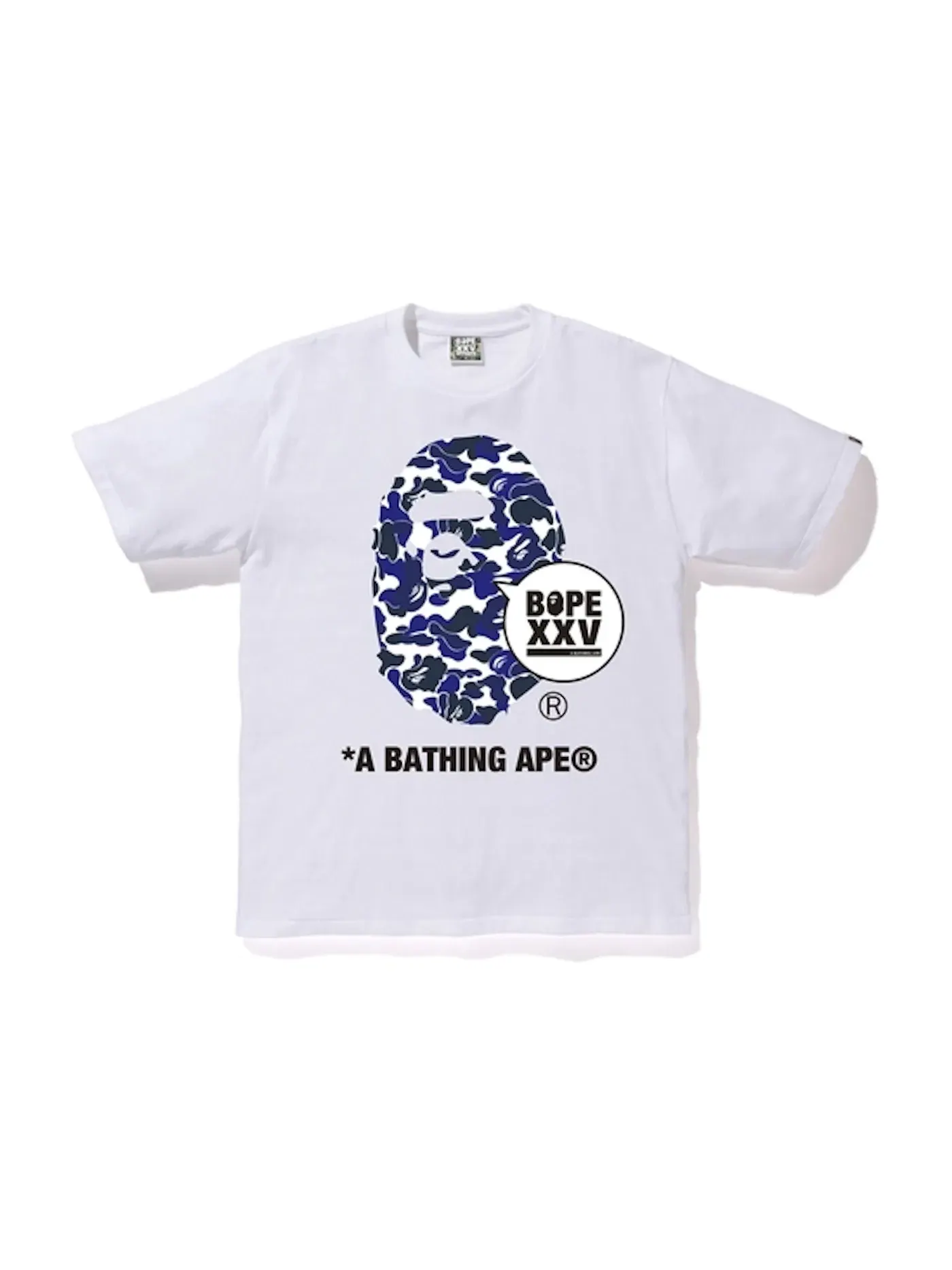 Мужская футболка с принтом BAPE Bape.Com XXV Ape Head Tee — изображение 1 из 1, белый