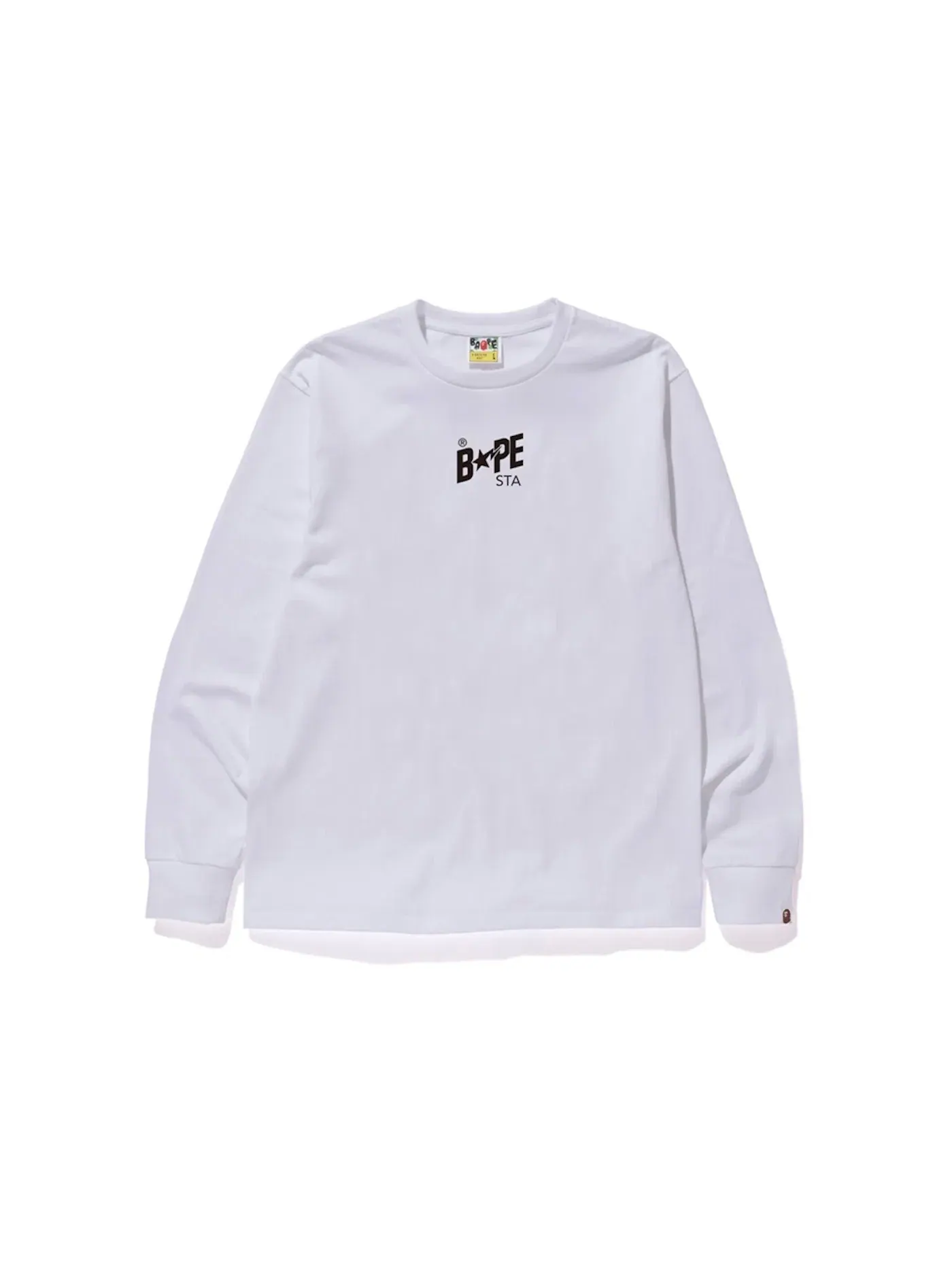 Мужская футболка с длинным рукавом с принтом BAPE Tee — изображение 1 из 2, белый