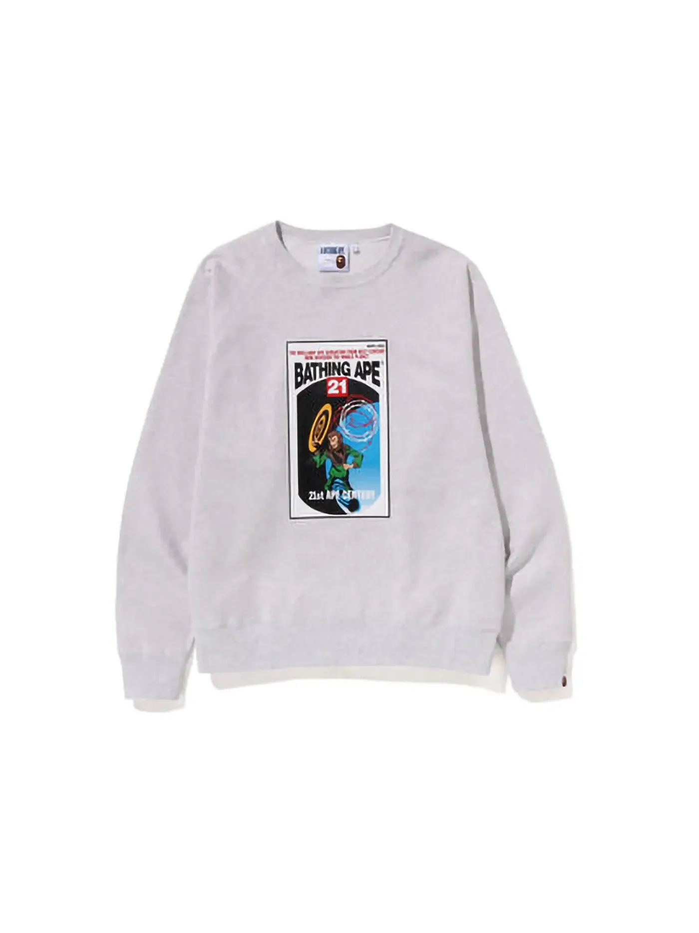 Мужской свитшот с графическим принтом BAPE Bathing Ape Crewneck — изображение 1 из 1, серый