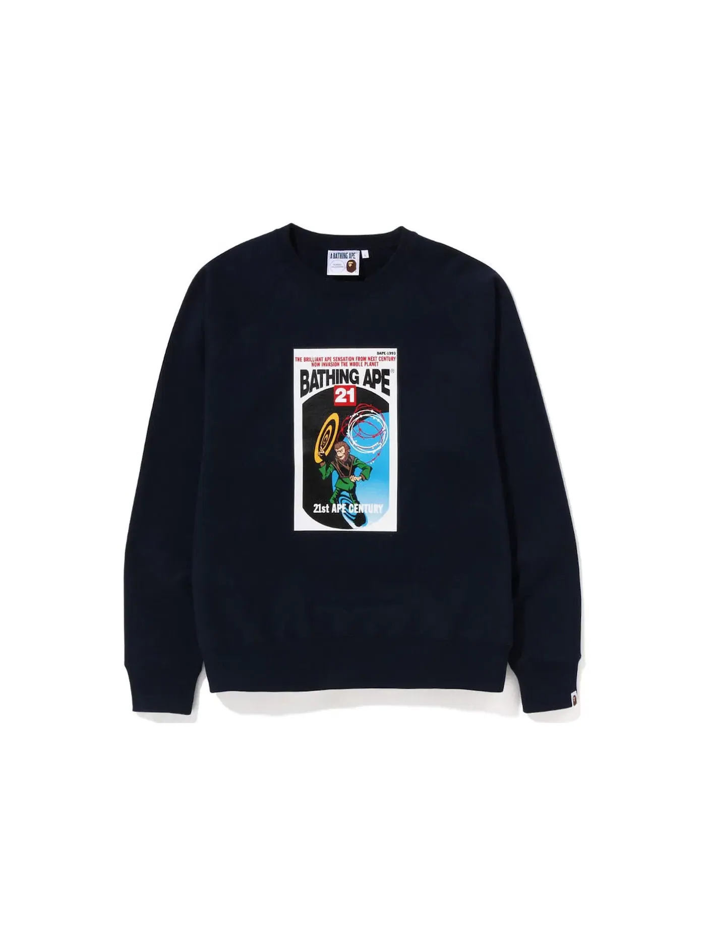 Мужской свитшот свободного кроя BAPE Bathing Ape 21st Century Crewneck — изображение 1 из 1, темно-синий