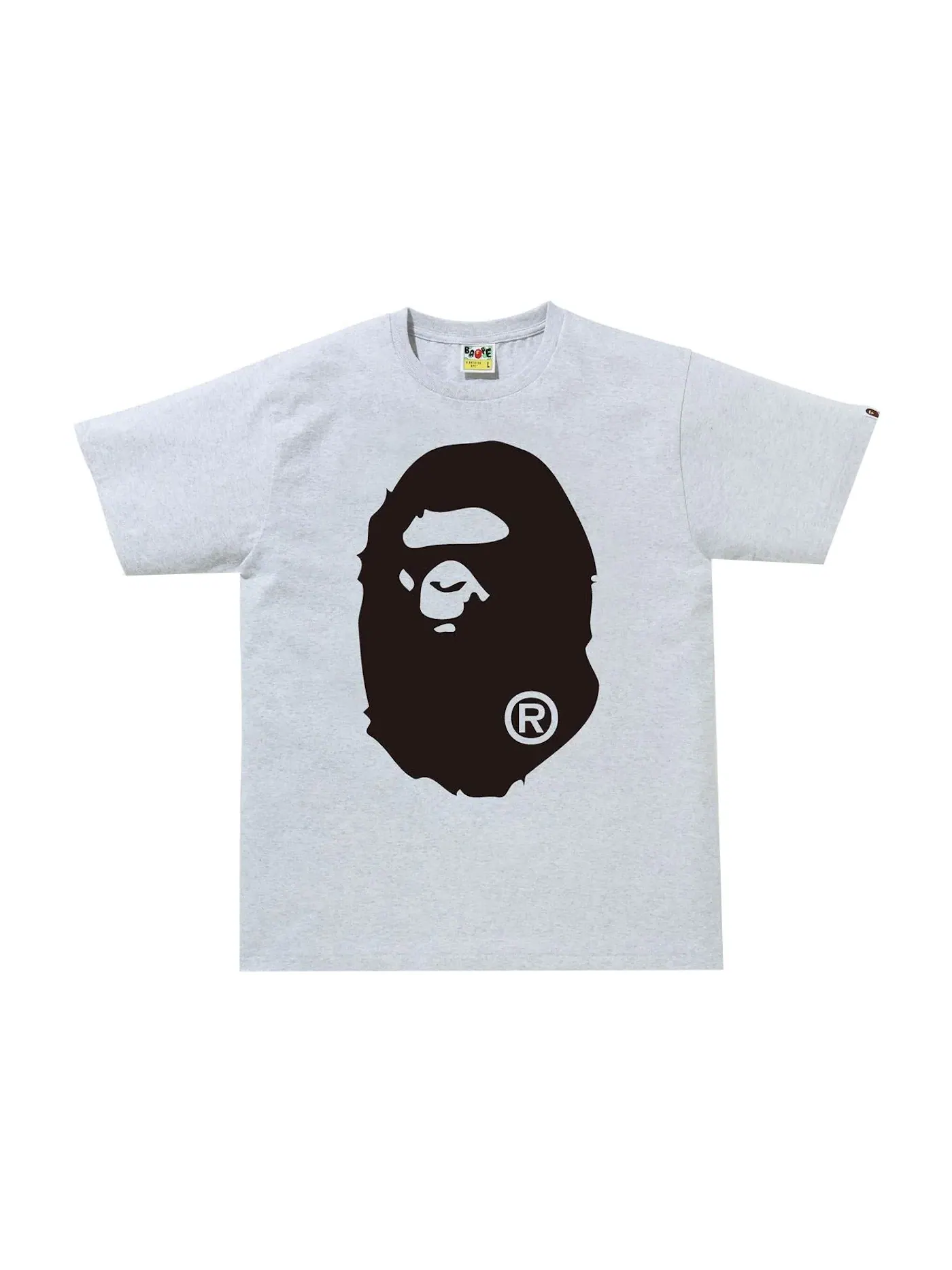 Мужская футболка с принтом BAPE Bicolor Big Ape Head Tee BAPE — изображение 1 из 2, серый