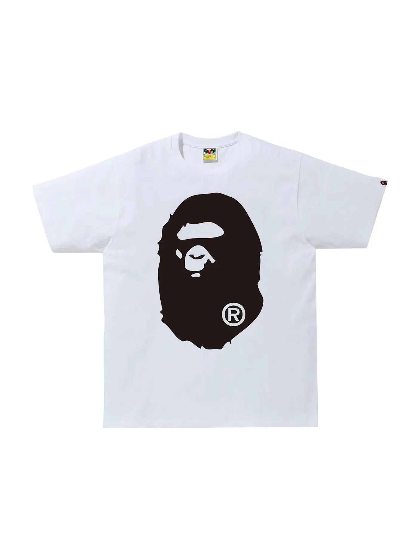 Мужская футболка с принтом BAPE Bicolor Big Ape Head Tee (FW21/SS22/FW22) BAPE — изображение 1 из 2, белый