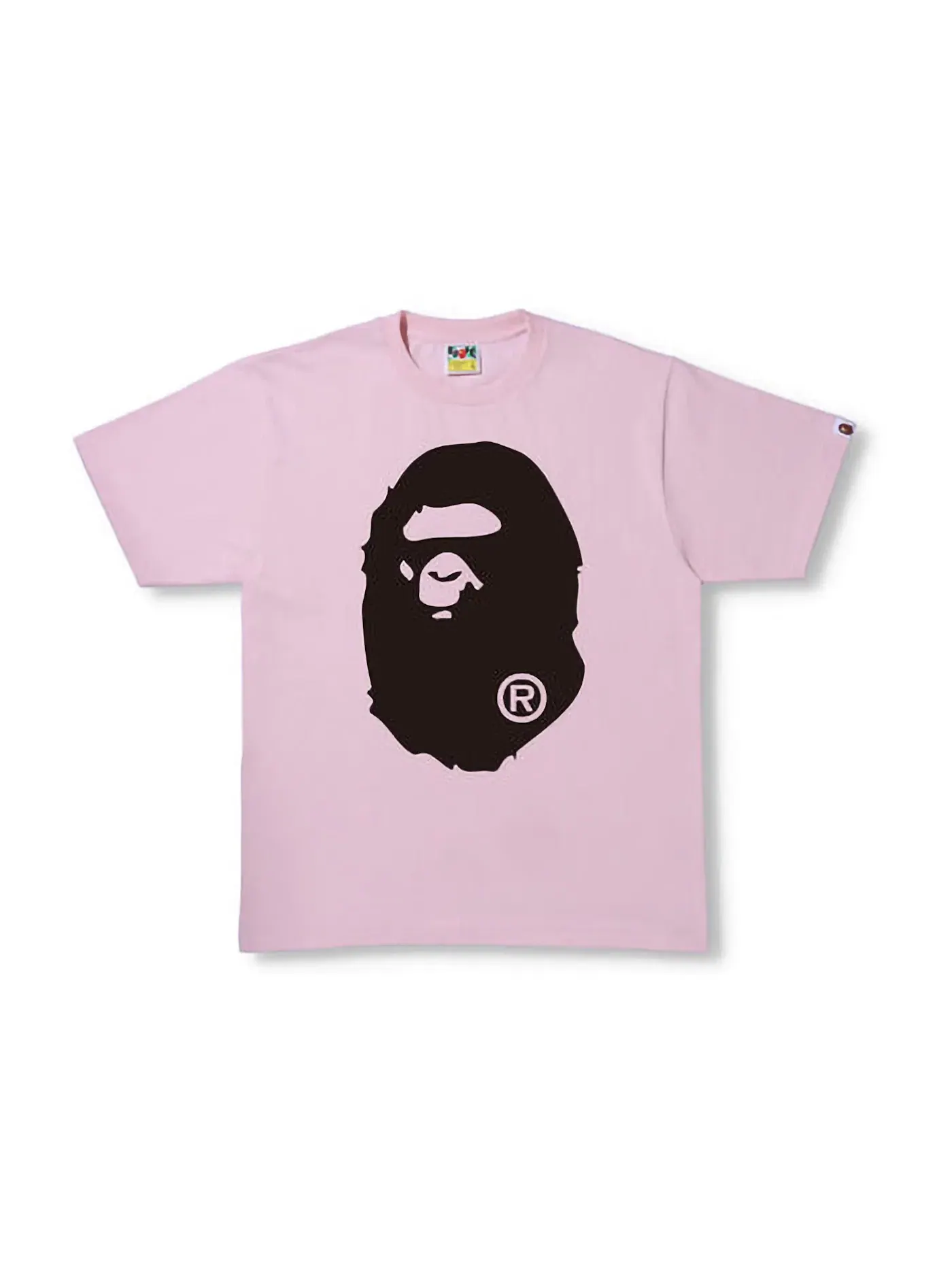 Мужская футболка с принтом BAPE Bicolor Big Ape Head Tee (SS22) BAPE — изображение 1 из 2, розовый