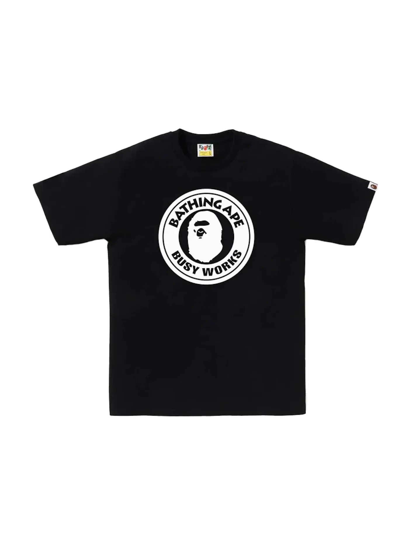 Мужская футболка с принтом BAPE Bicolor Busy Works Tee — изображение 1 из 1, черный