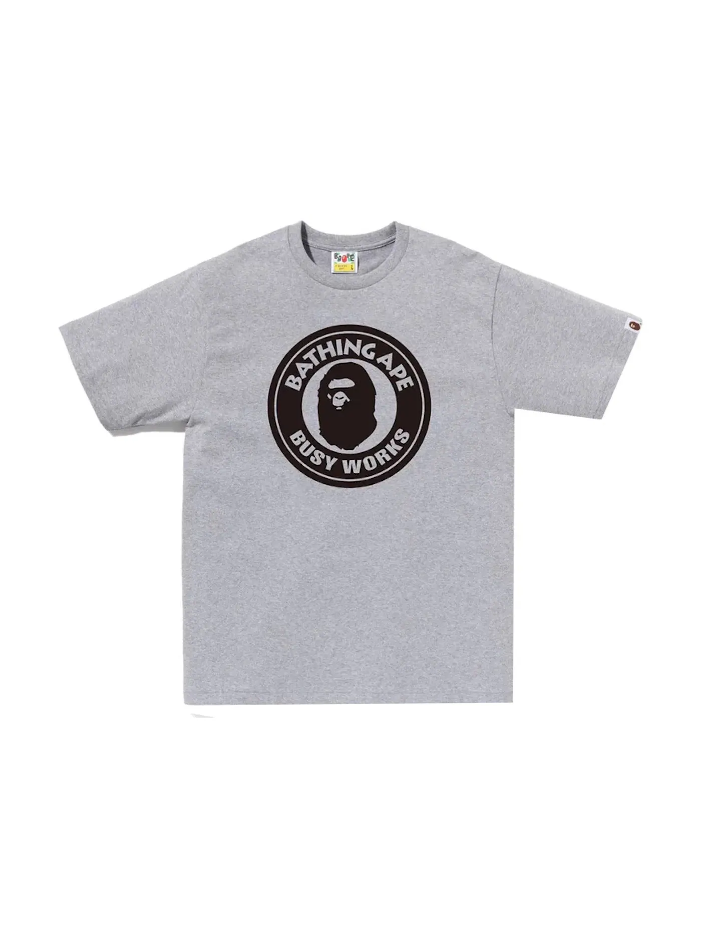 Мужская футболка с принтом BAPE Bicolor Busy Works Tee — изображение 1 из 1, серый
