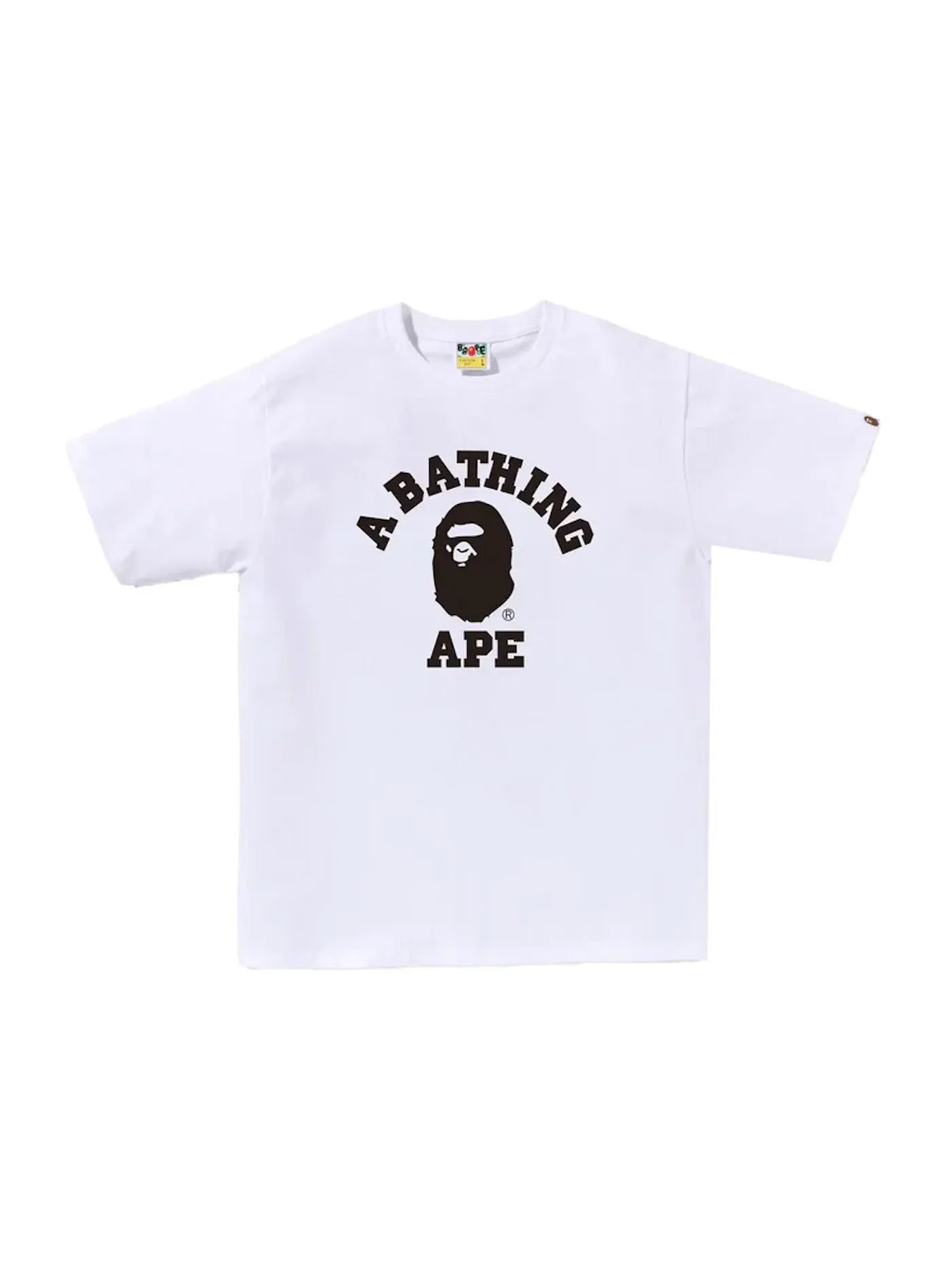 Мужская футболка с принтом BAPE Bicolor College Tee — изображение 1 из 1, белый