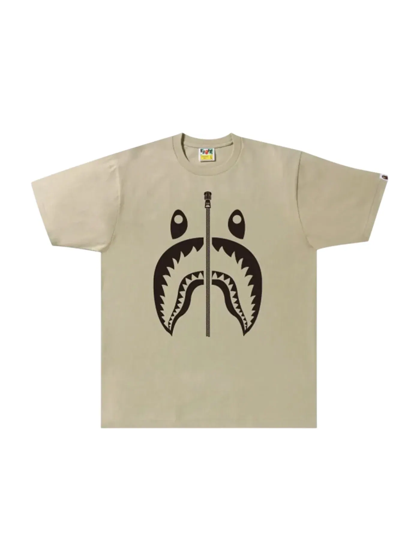 Мужская футболка с принтом BAPE Bicolor Shark Tee — изображение 1 из 1, бежевый