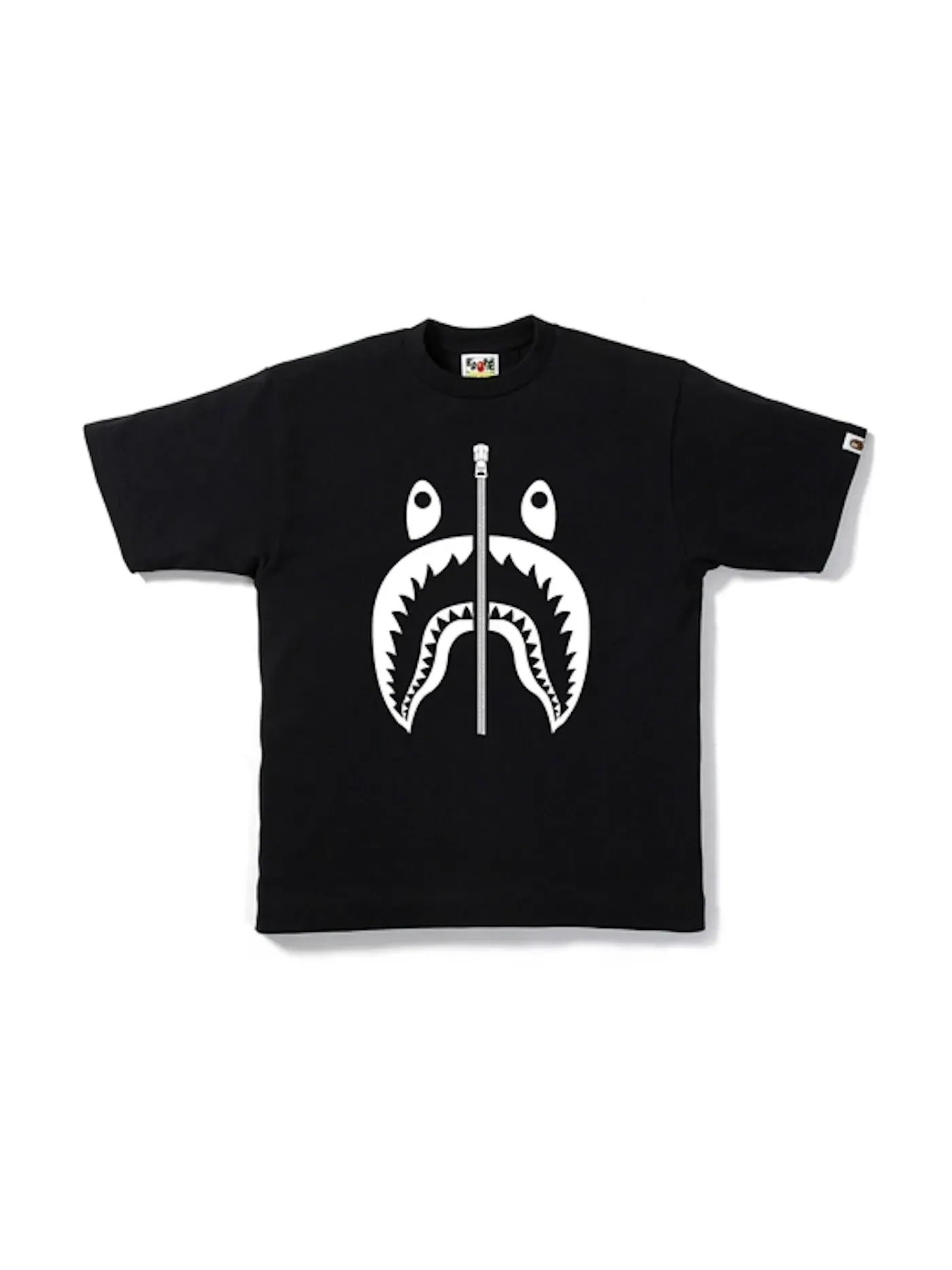 Мужская футболка с принтом BAPE Bicolor Shark Tee BAPE — изображение 1 из 1, черный