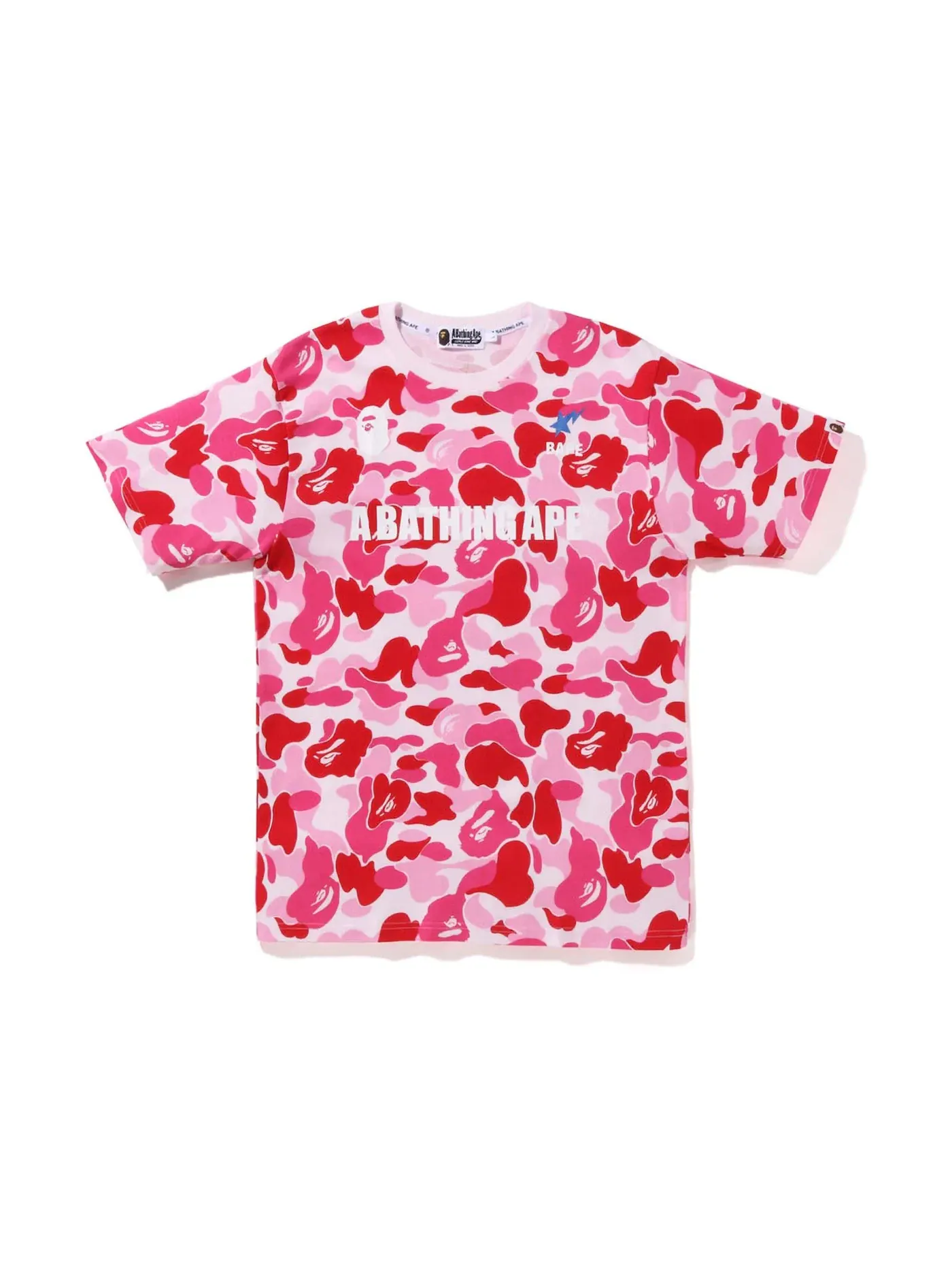 Мужская футболка с камуфляжным принтом BAPE Big ABC Camo A Bathing Ape Tee — изображение 1 из 1, розовый