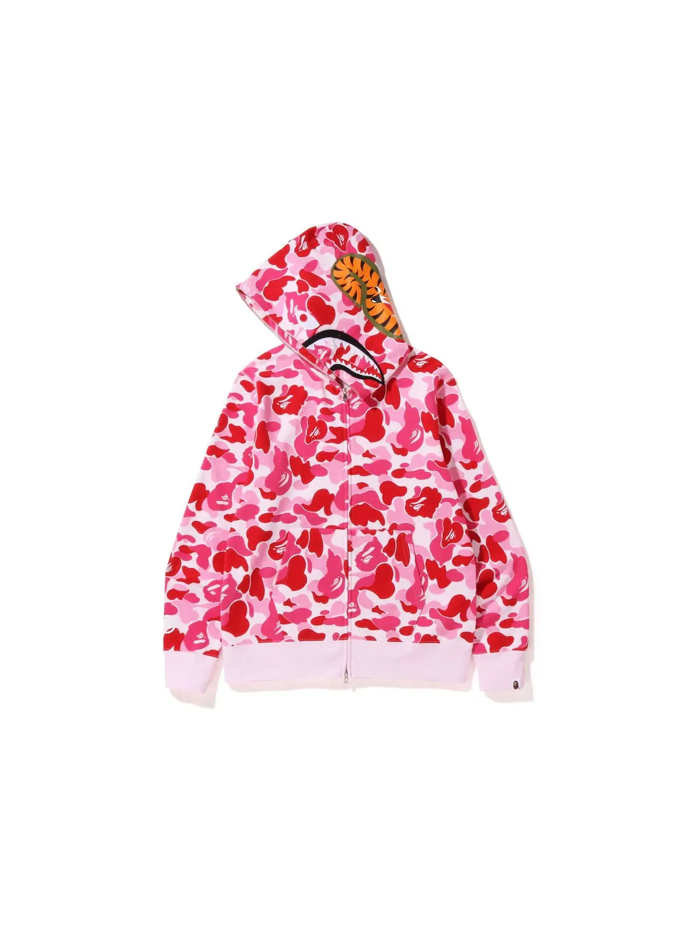 Мужская худи с принтом Big ABC Camo Shark Full Zip BAPE — изображение 2 из 2, розовый