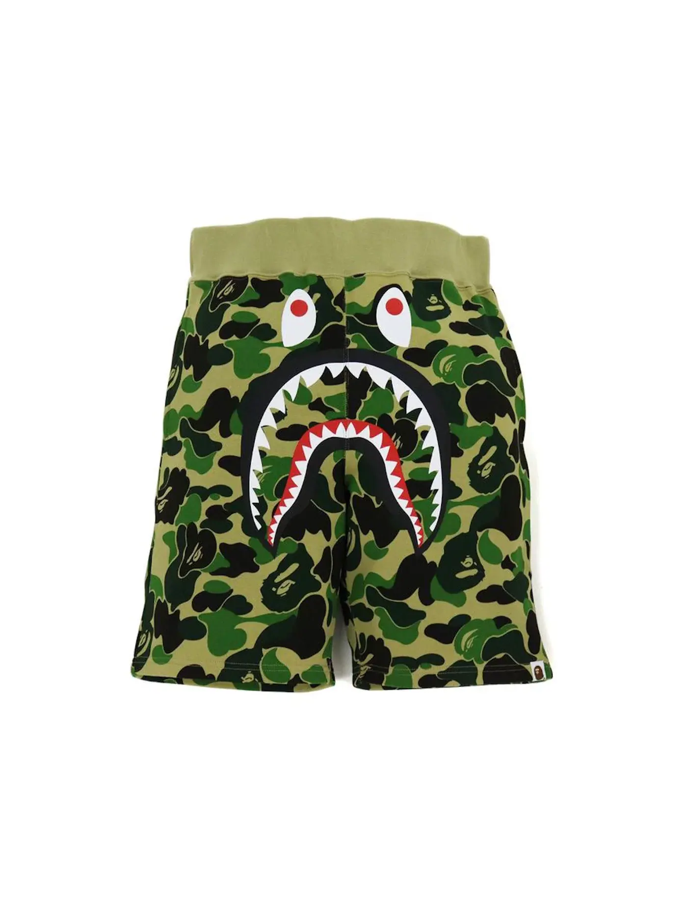 Мужские шорты с принтом Big ABC Camo Shark BAPE — изображение 1 из 2, зеленый