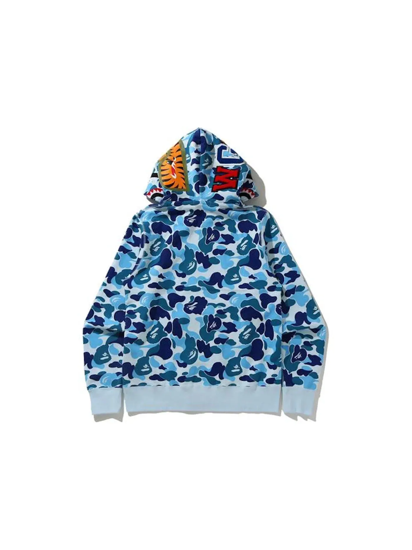 Мужская худи с принтом BAPE Big ABC Camo Shark Wide Full Zip Double Hoodie BAPE — изображение 4 из 4, синий