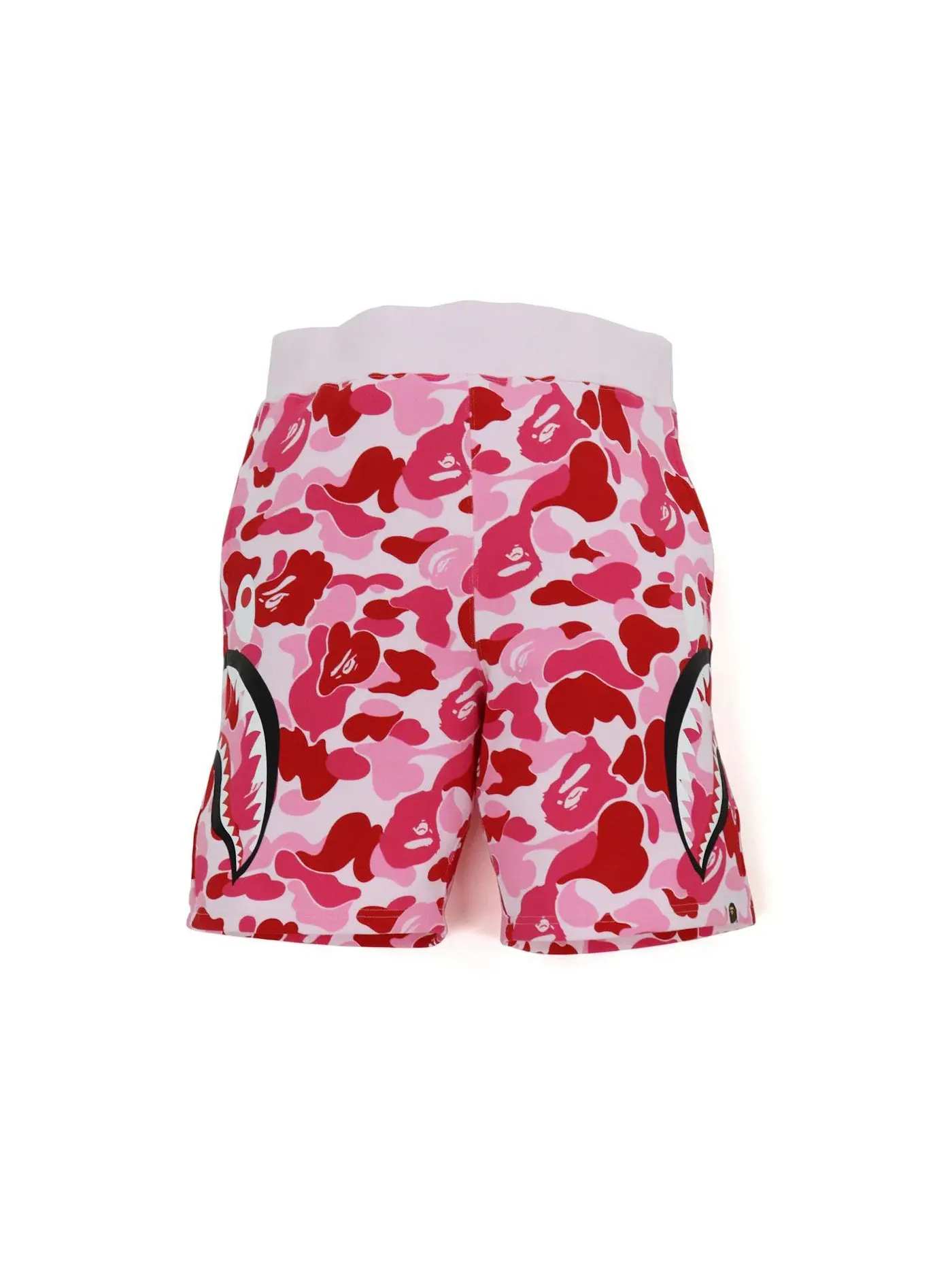 Мужские шорты с принтом камуфляж BAPE Big ABC Camo Side Shark Sweat Shorts — изображение 1 из 2, розовый