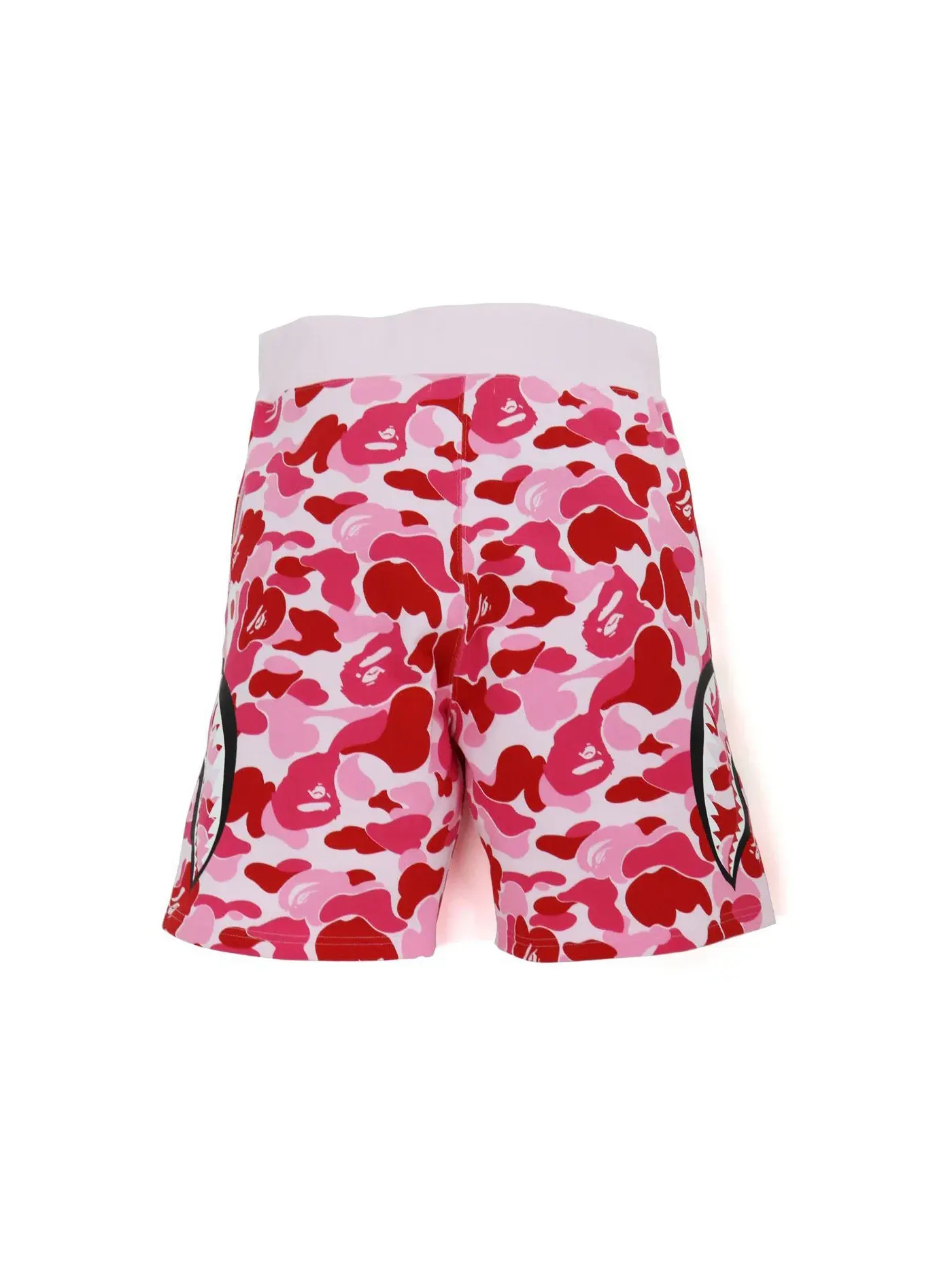 Мужские шорты с принтом камуфляж BAPE Big ABC Camo Side Shark Sweat Shorts — изображение 2 из 2, розовый