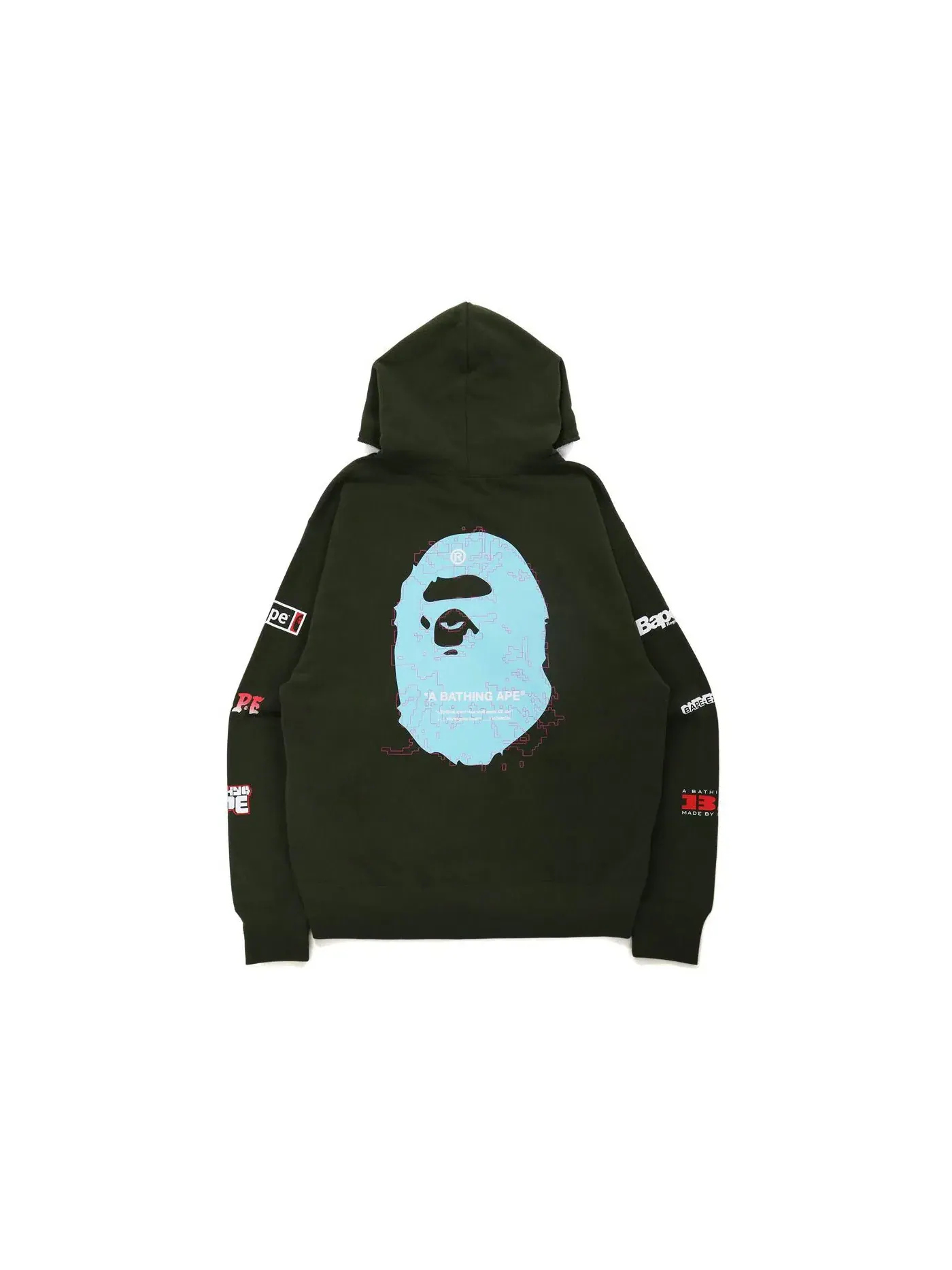 Мужская худи с принтом Big Ape Head Digital Mosaic BAPE, Olivedrab — изображение 1 из 2