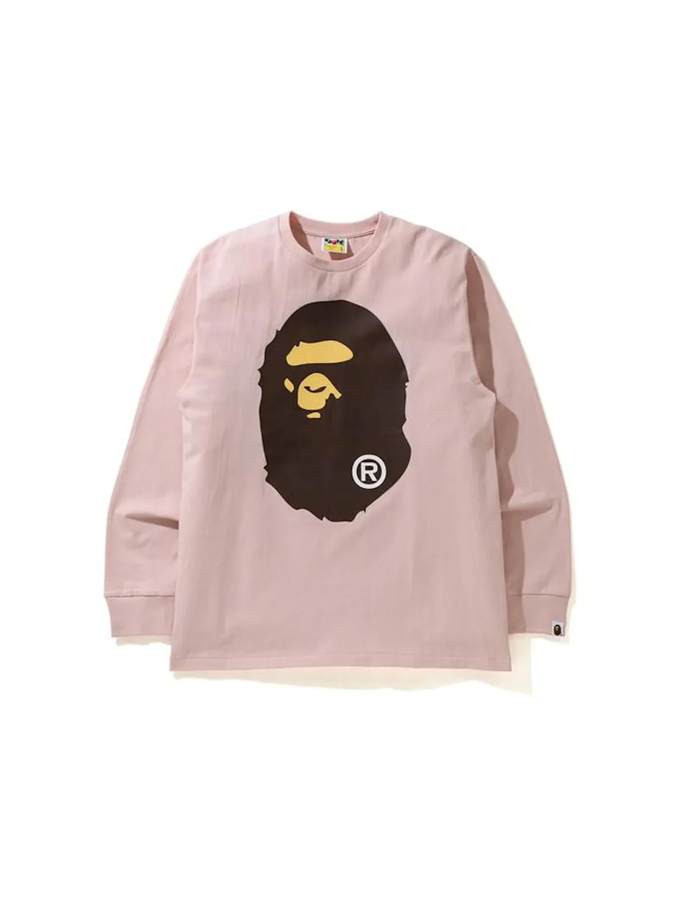 Мужская футболка с длинным рукавом BAPE Big Ape Head L/S Tee (SS21) BAPE — изображение 1 из 2, розовый