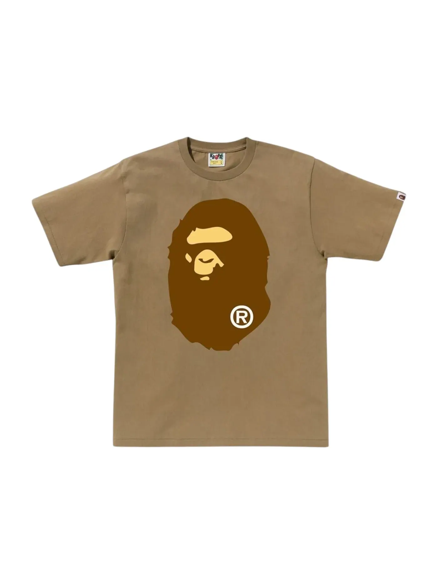 Мужская футболка с принтом BAPE Big Ape Head (SS25) Tee BAPE — изображение 1 из 1, бежевый