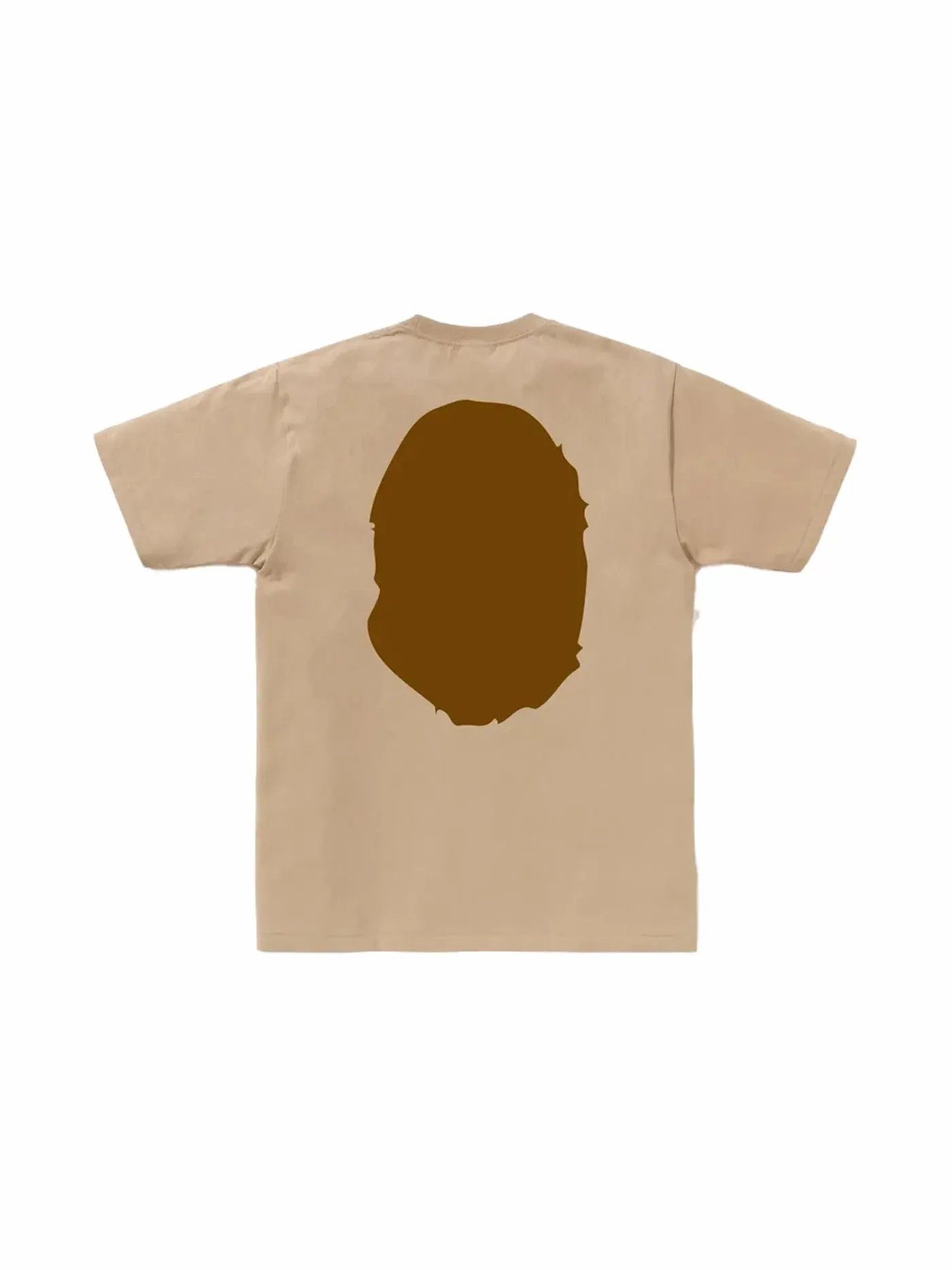 Мужская футболка с принтом Big Ape Head Tee BAPE — изображение 2 из 2, бежевый