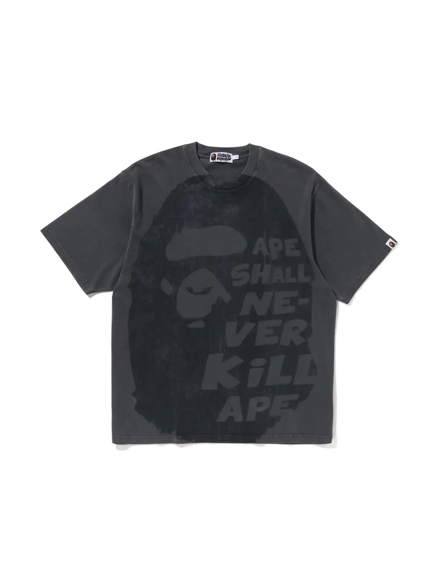 Мужская футболка с принтом BAPE Big Ape Head Tee BAPE — изображение 1 из 1, черный/черный