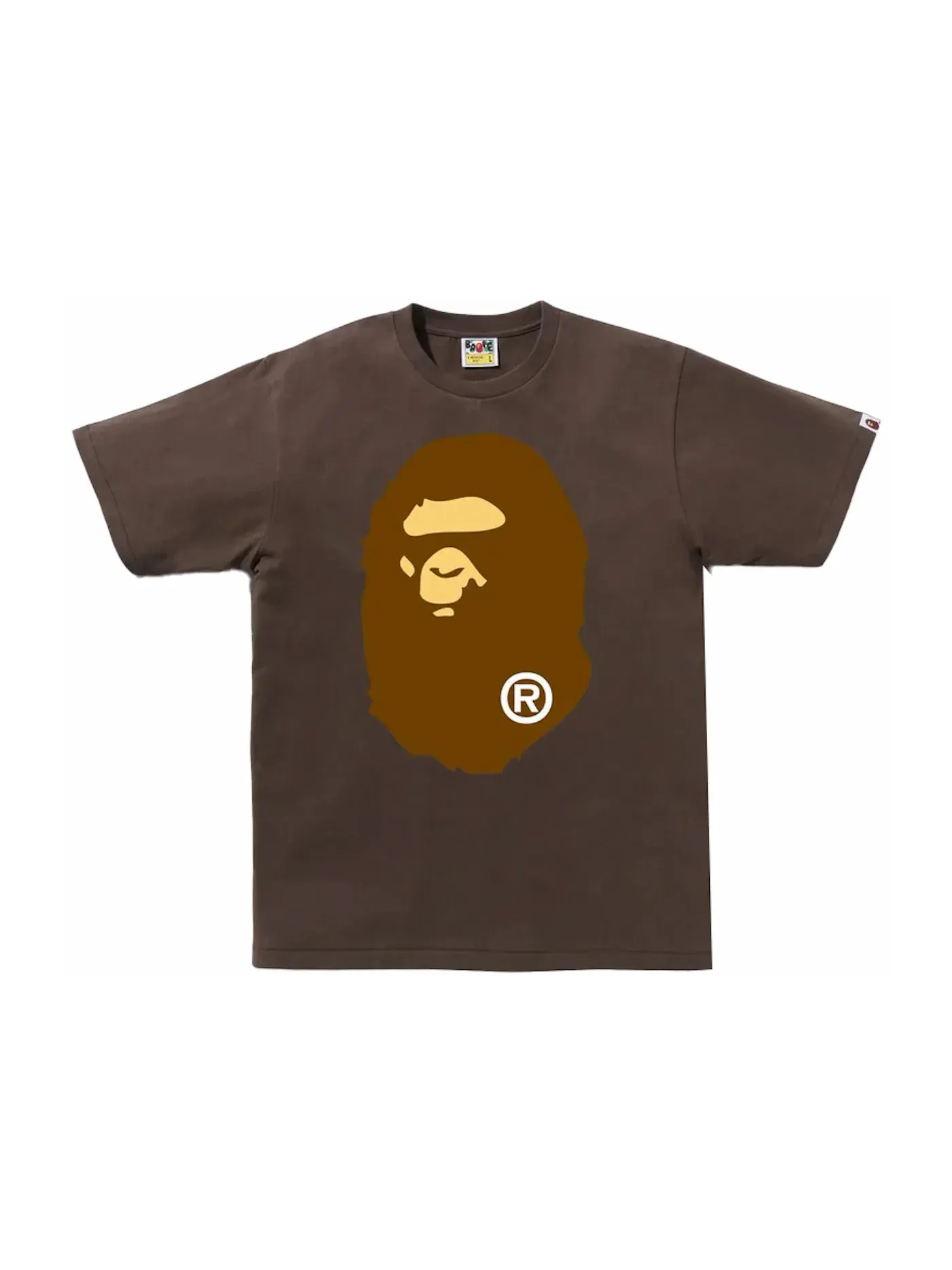 Мужская футболка с принтом BAPE Big Ape Head Tee BAPE — изображение 1 из 2, коричневый