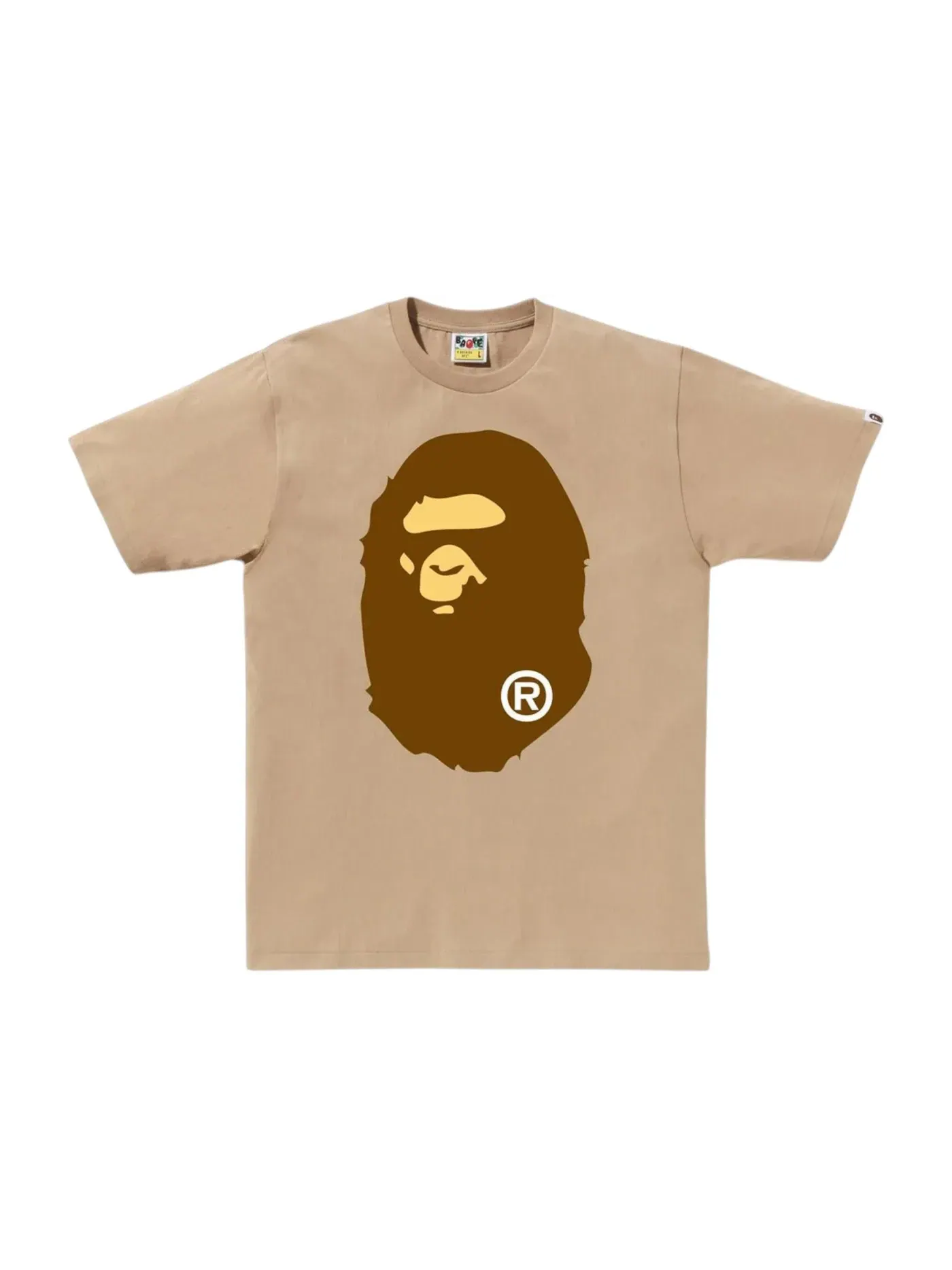 Мужская футболка с принтом BAPE Big Ape Head Tee (FW25) BAPE — изображение 1 из 1, бежевый