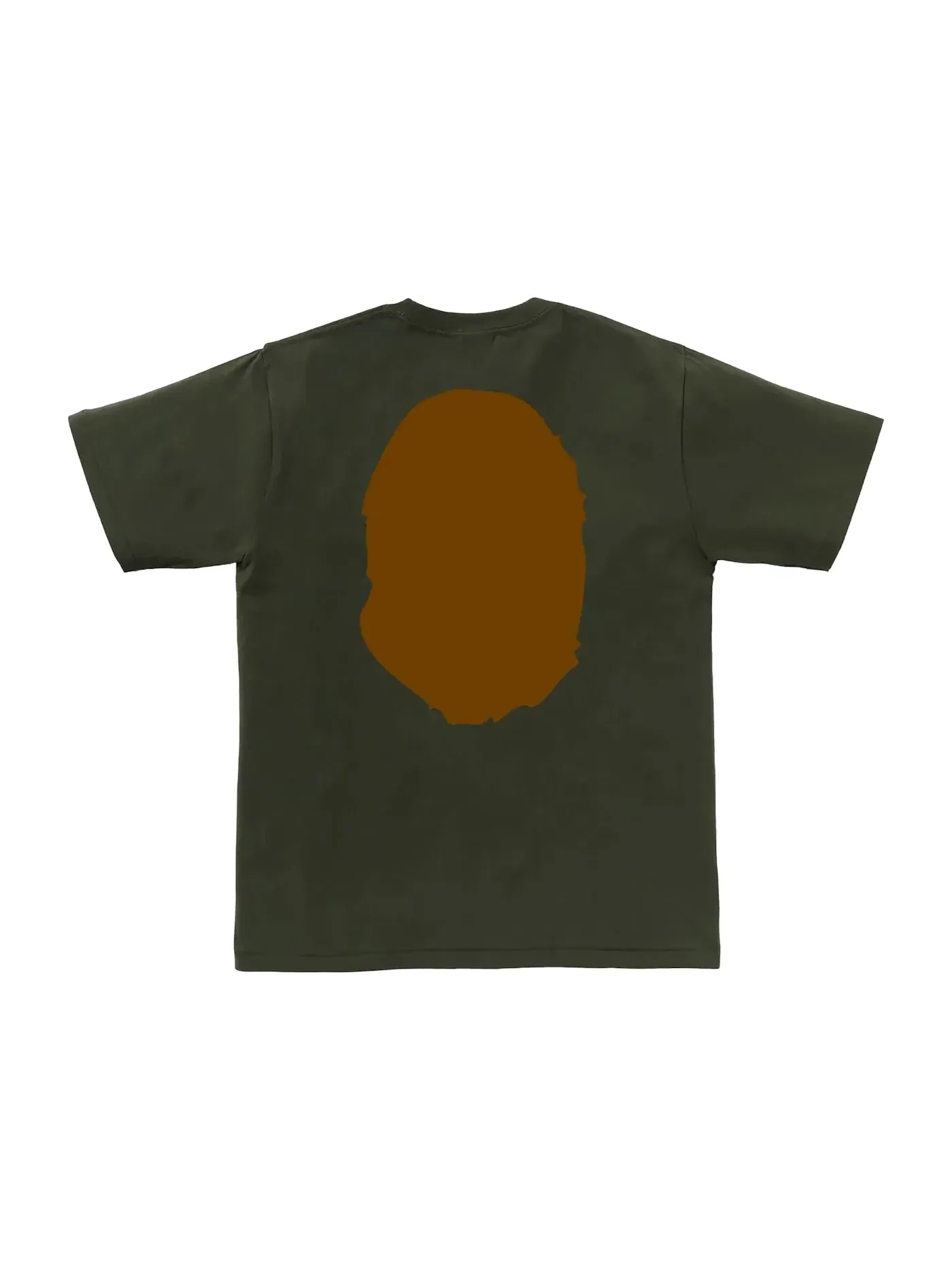 Мужская футболка с принтом BAPE Big Ape Head Tee — изображение 2 из 2, оливковый