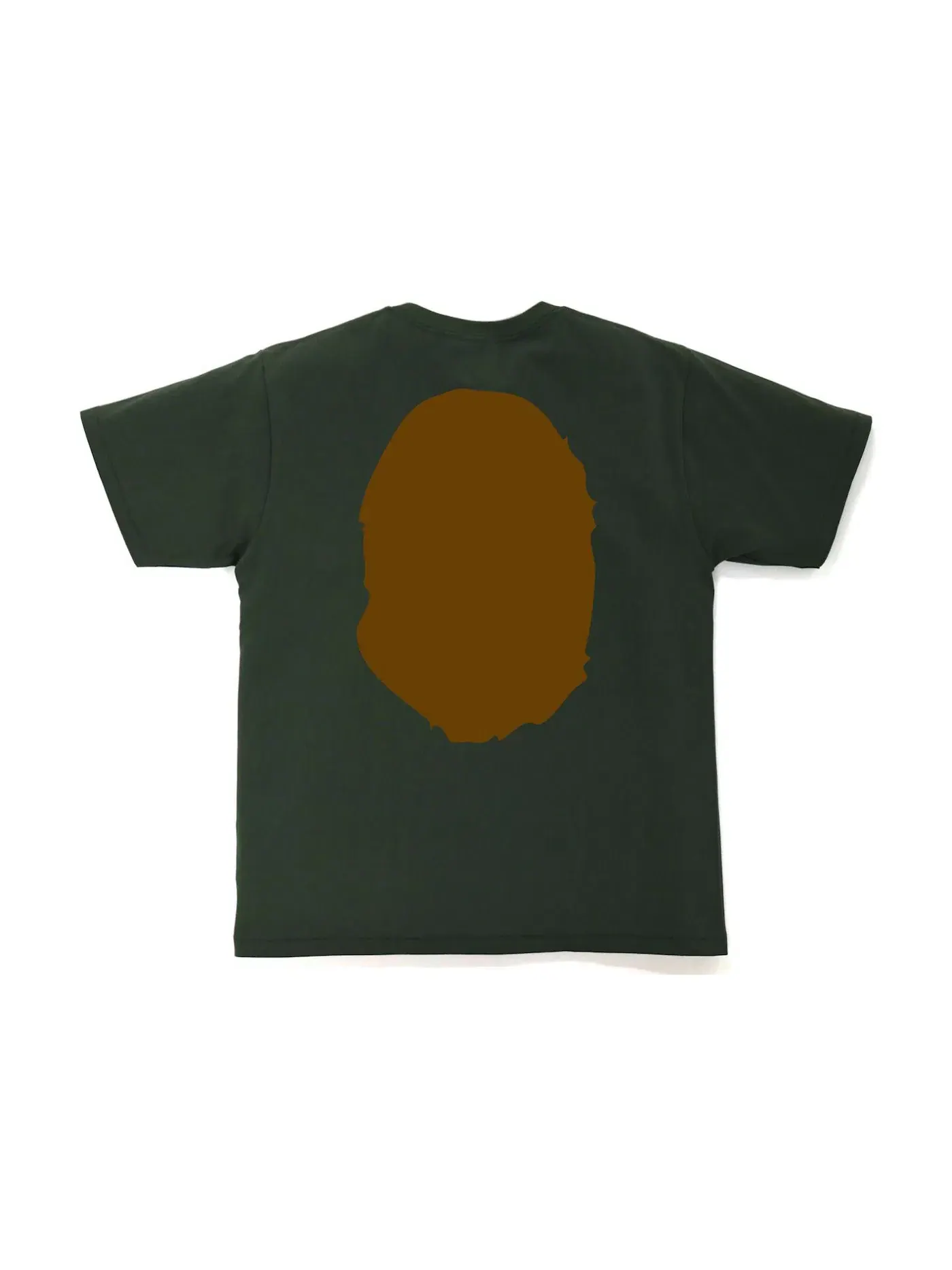 Мужская футболка с принтом BAPE Big Ape Head Tee FW21, Olivedrab — изображение 2 из 2