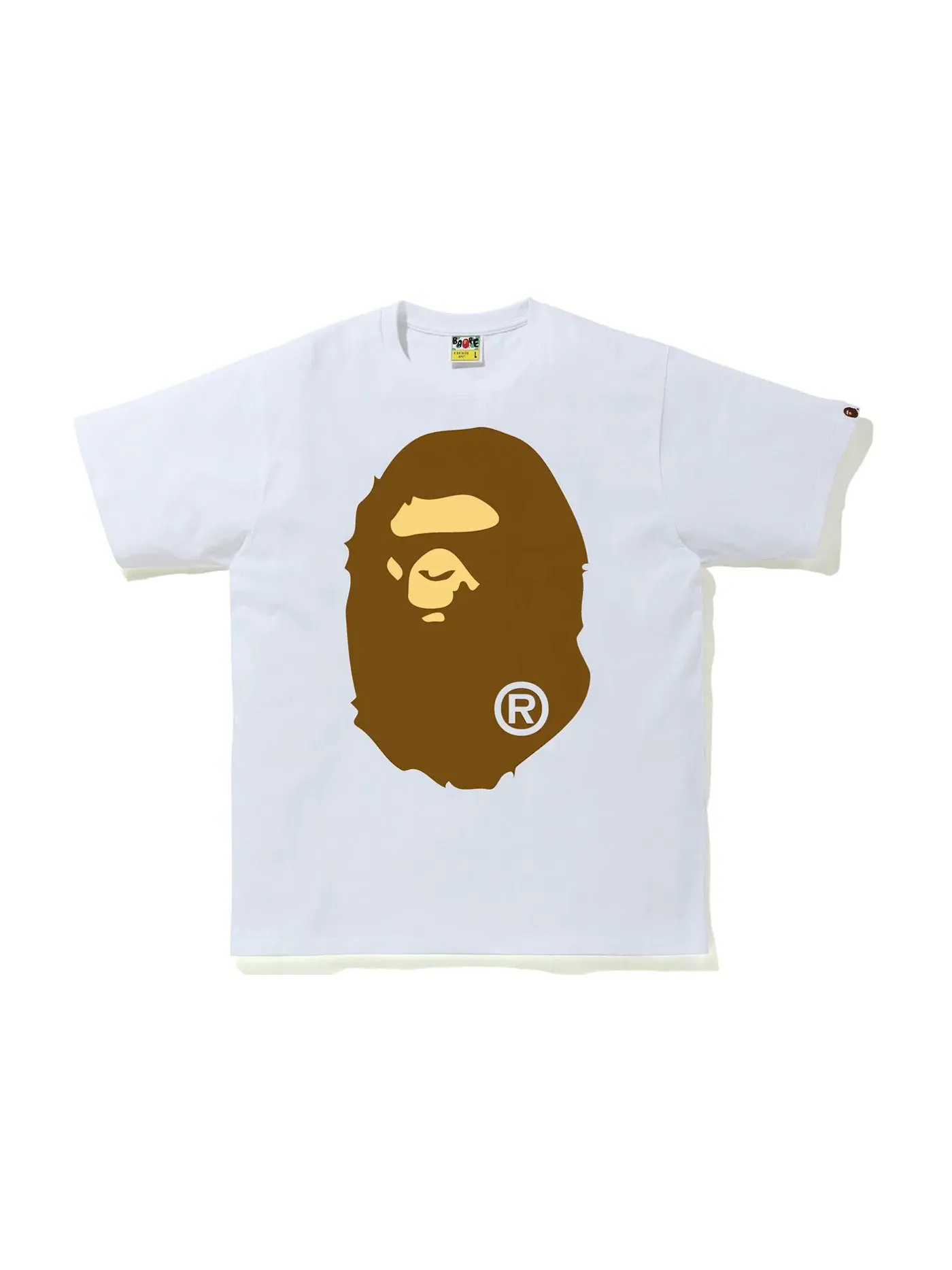 Мужская футболка с принтом BAPE Big Ape Head Tee (FW21) — изображение 1 из 2, белый