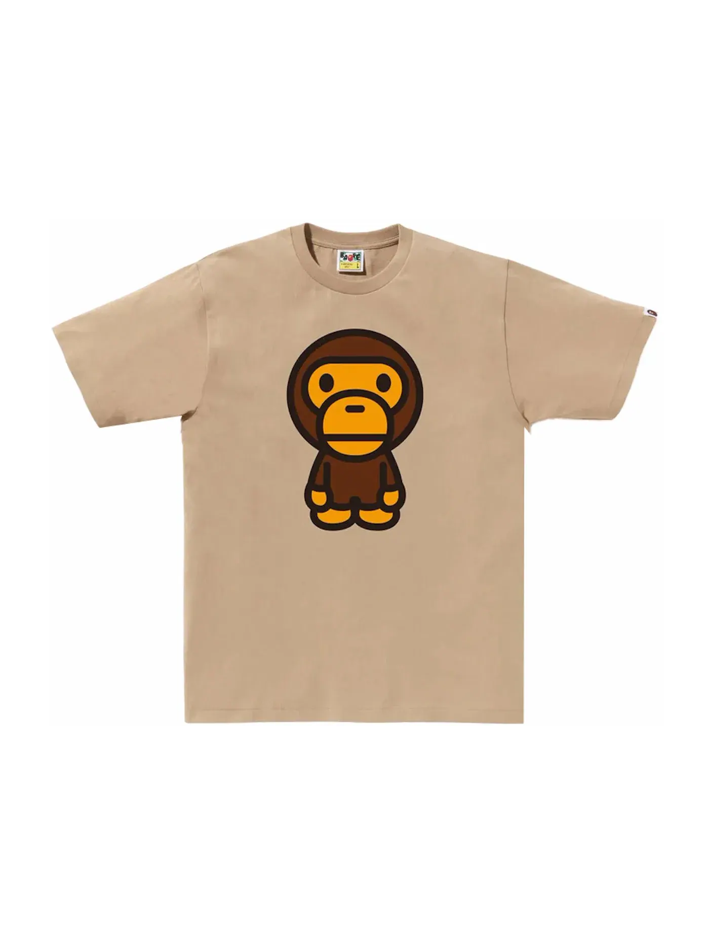 Мужская футболка с принтом BAPE Big Baby Milo Tee — изображение 1 из 1, бежевый