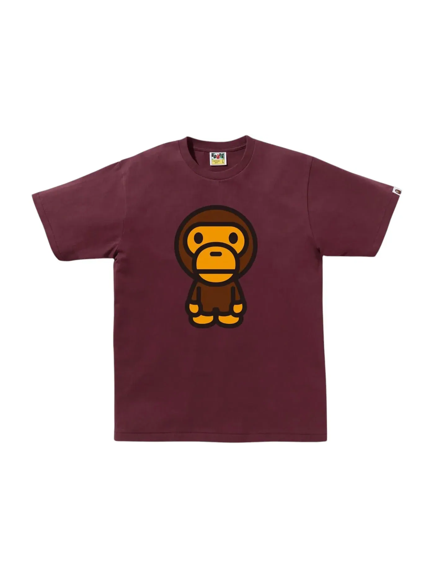 Мужская футболка с принтом BAPE Big Baby Milo Tee (SS25) — изображение 1 из 1, бордовый