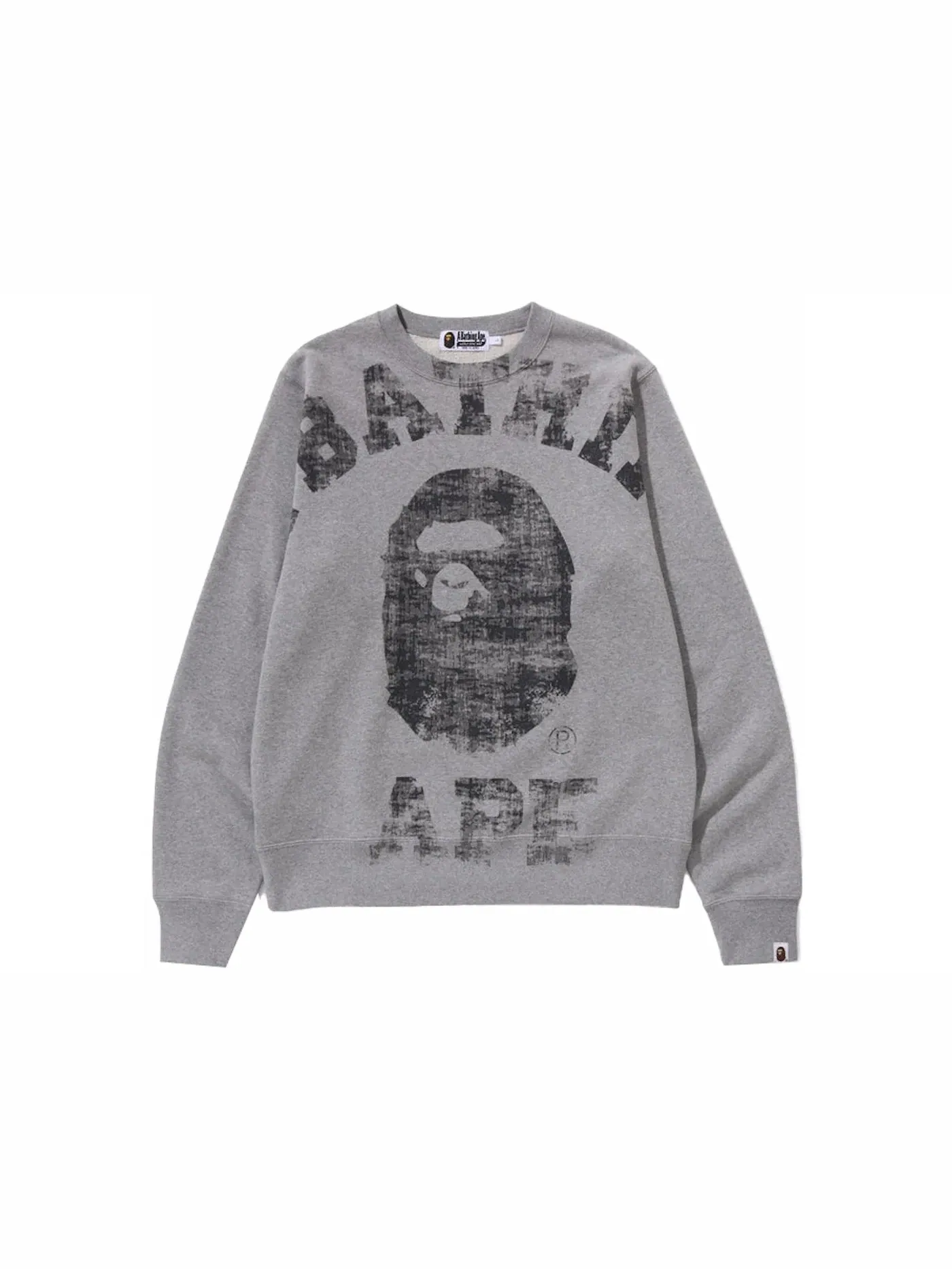 Мужской свитшот с принтом Big College BAPE — изображение 1 из 2, серый