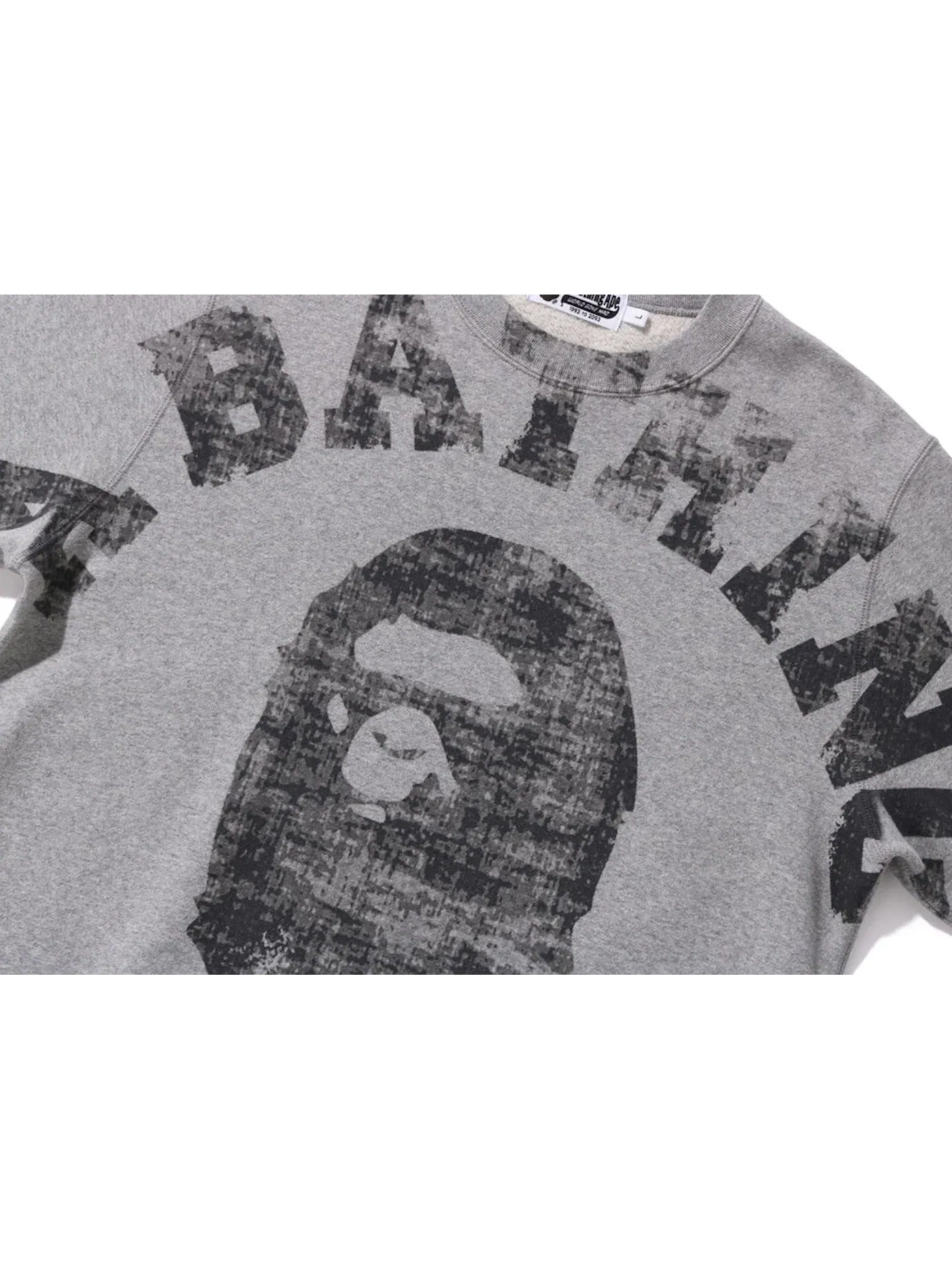 Мужской свитшот с принтом Big College BAPE — изображение 2 из 2, серый